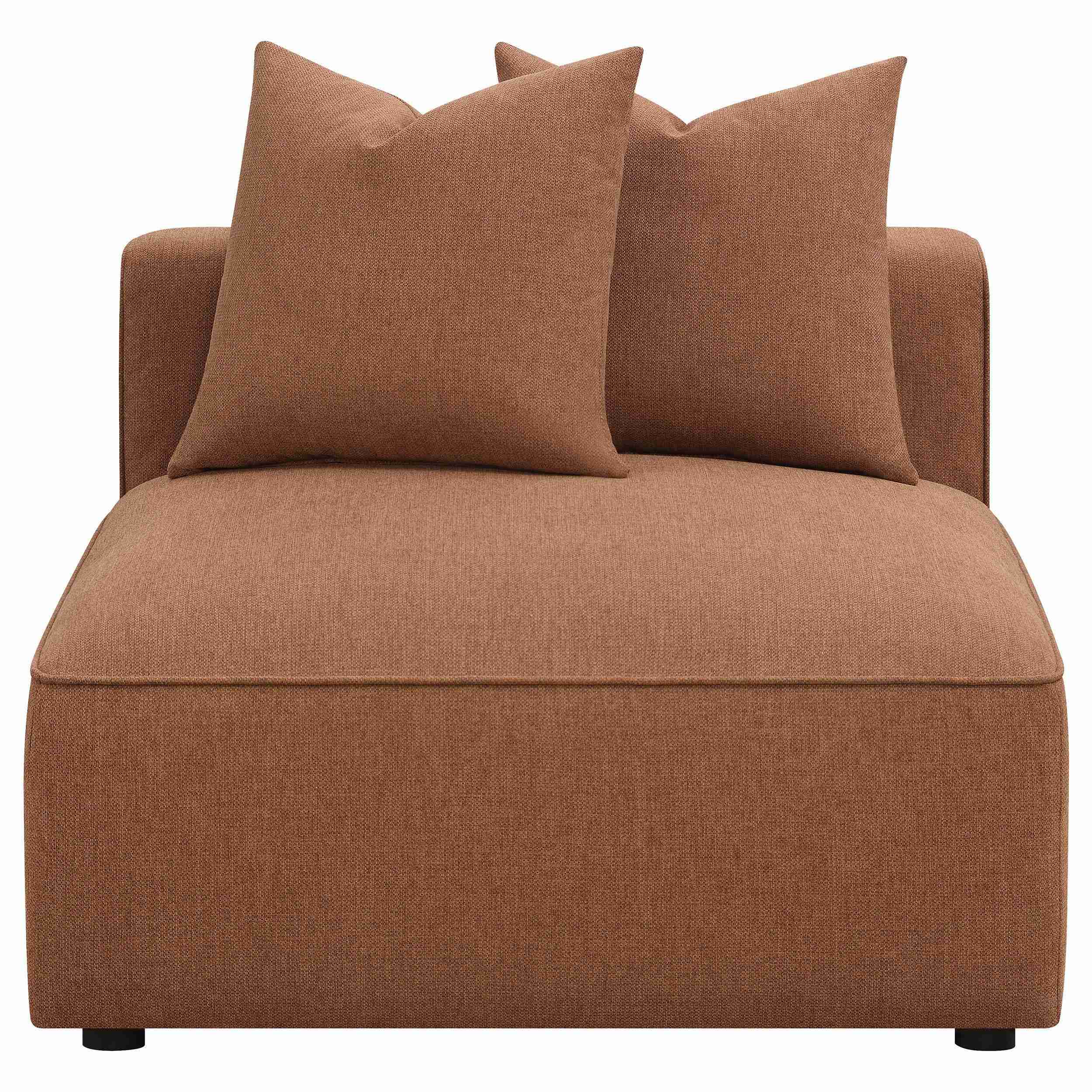 Jennifer Upholstered Armless Chair Terracotta - Image 2