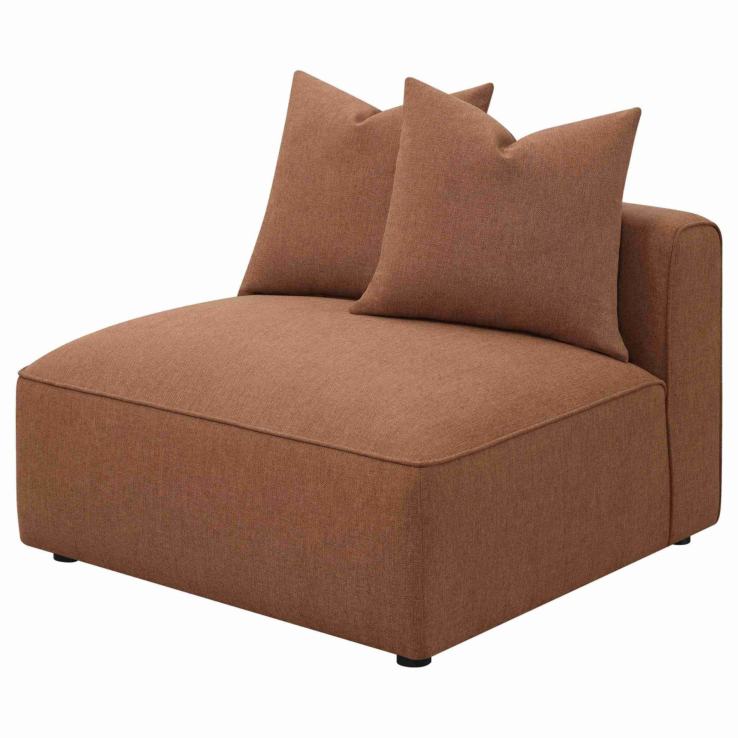 Jennifer Upholstered Armless Chair Terracotta - Image 3