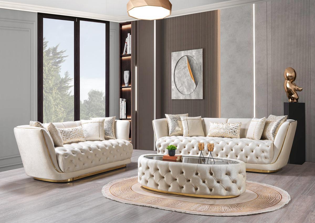 Jenny Ivory Velvet Sofa & Loveseat - Image 2