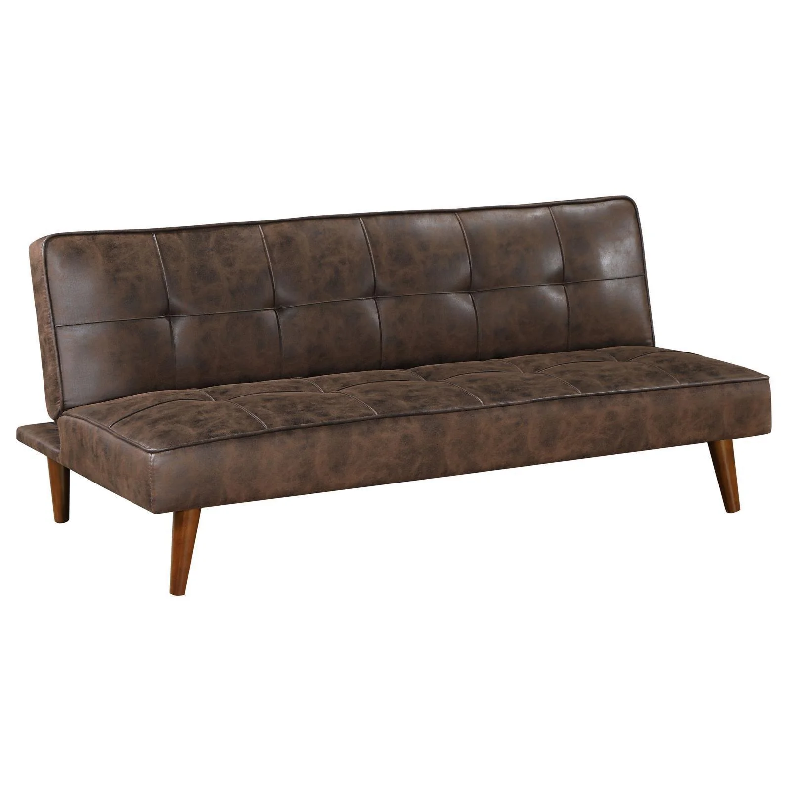 Jenson Multipurpose Upholstered Tufted Convertible Sofa Bed Dark Coffee Brown - Image 3