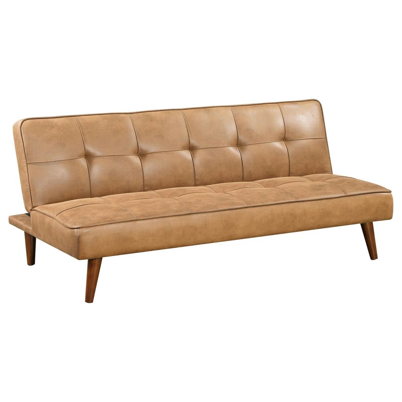 Jenson Multipurpose Upholstered Tufted Convertible Sofa Bed Saddle Brown - Image 3