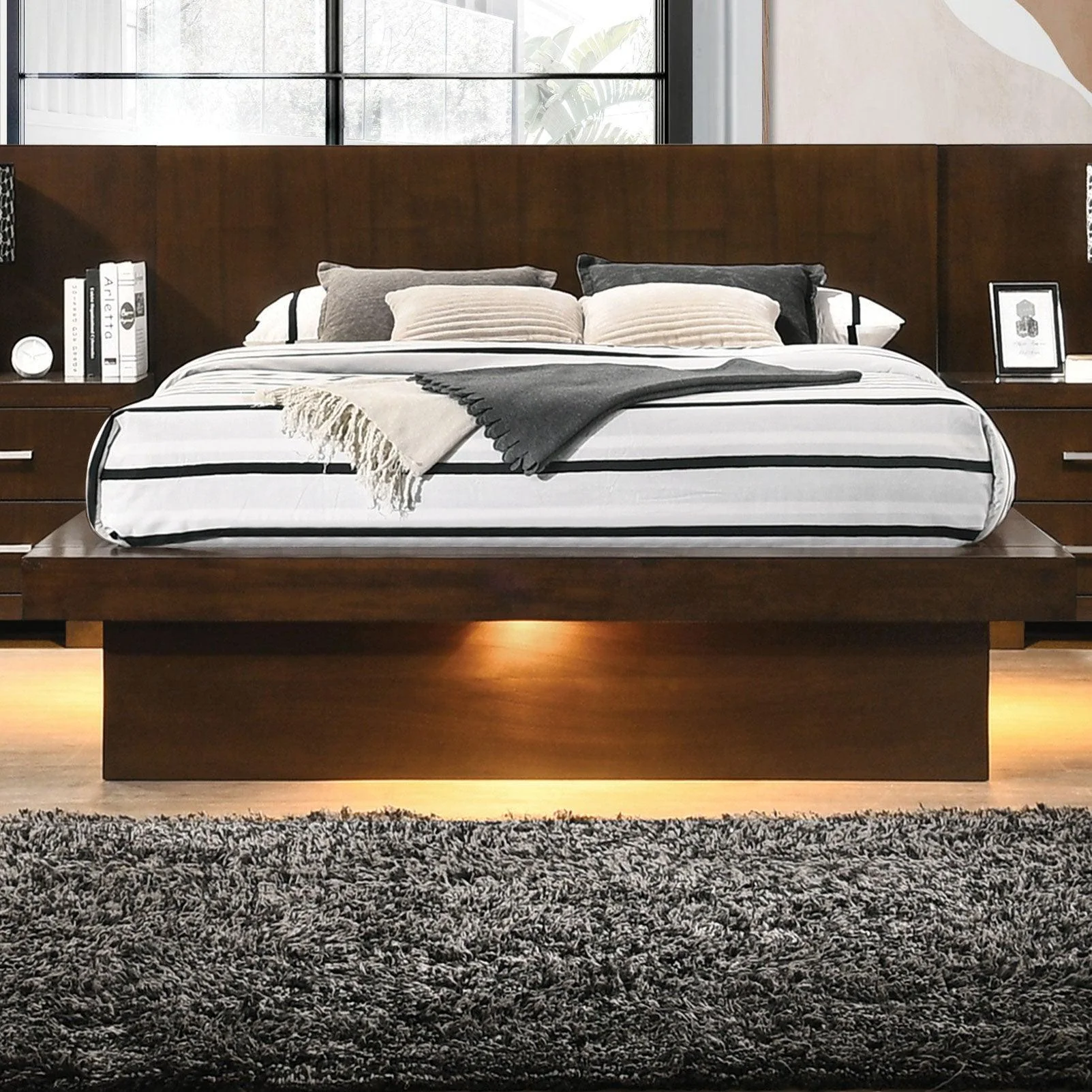 Jessica Cappuccino Platform Bedroom Set - Image 2