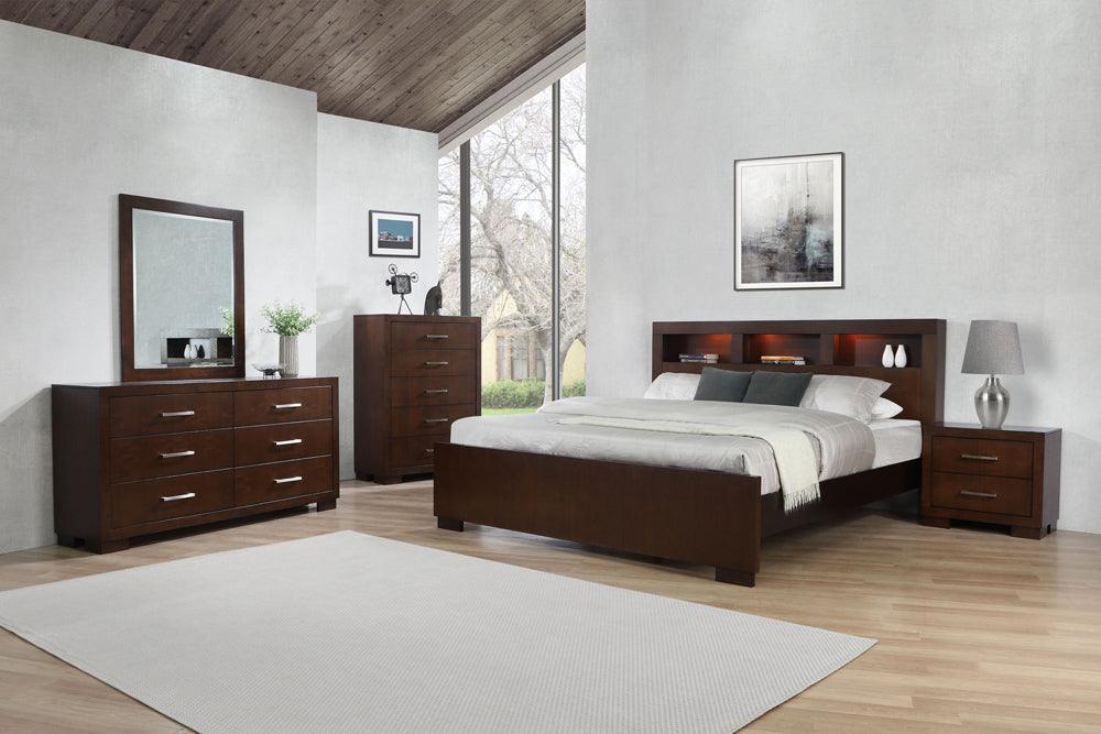 Jessica Cappuccino Storage Headboard Bedroom Set - Image 1