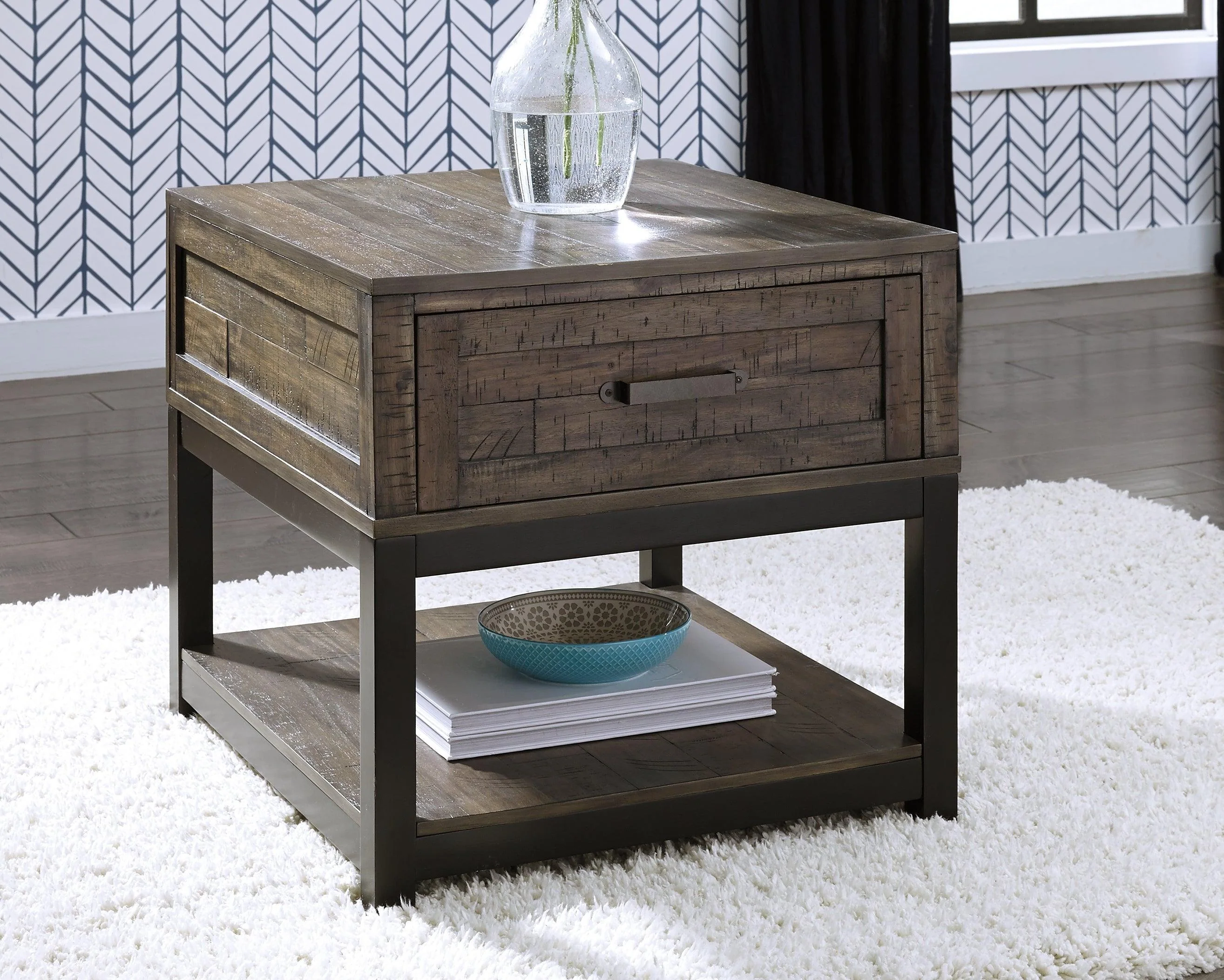 Johurst Grayish Brown Coffee Table With 1 End - Image 2