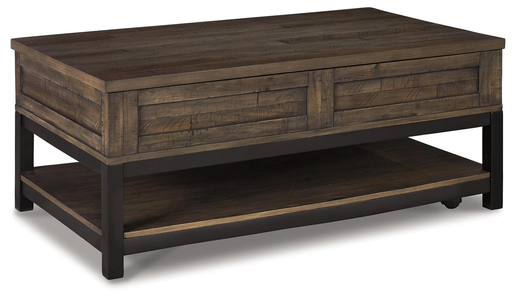 Johurst Grayish Brown Coffee Table With 2 End Tables - Image 3