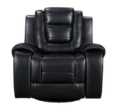 Jordan Black Faux Leather 3-Piece Reclining Set - Image 2