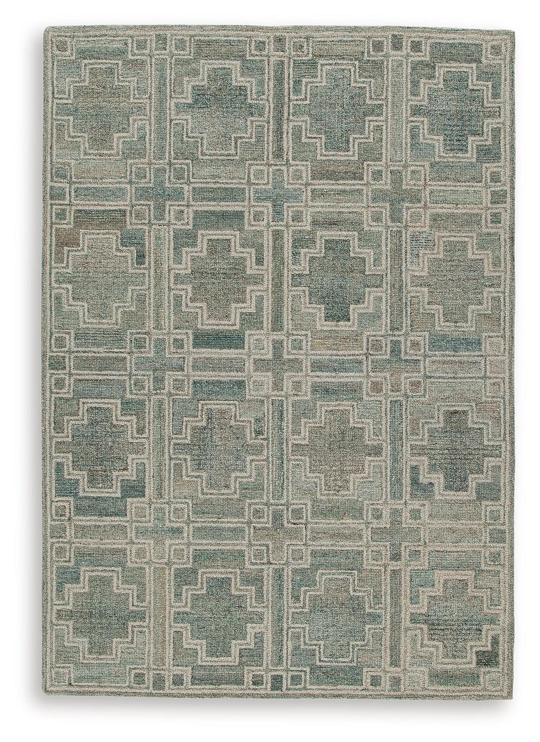 Jossland Green Ivory Medium Rug - Image 2