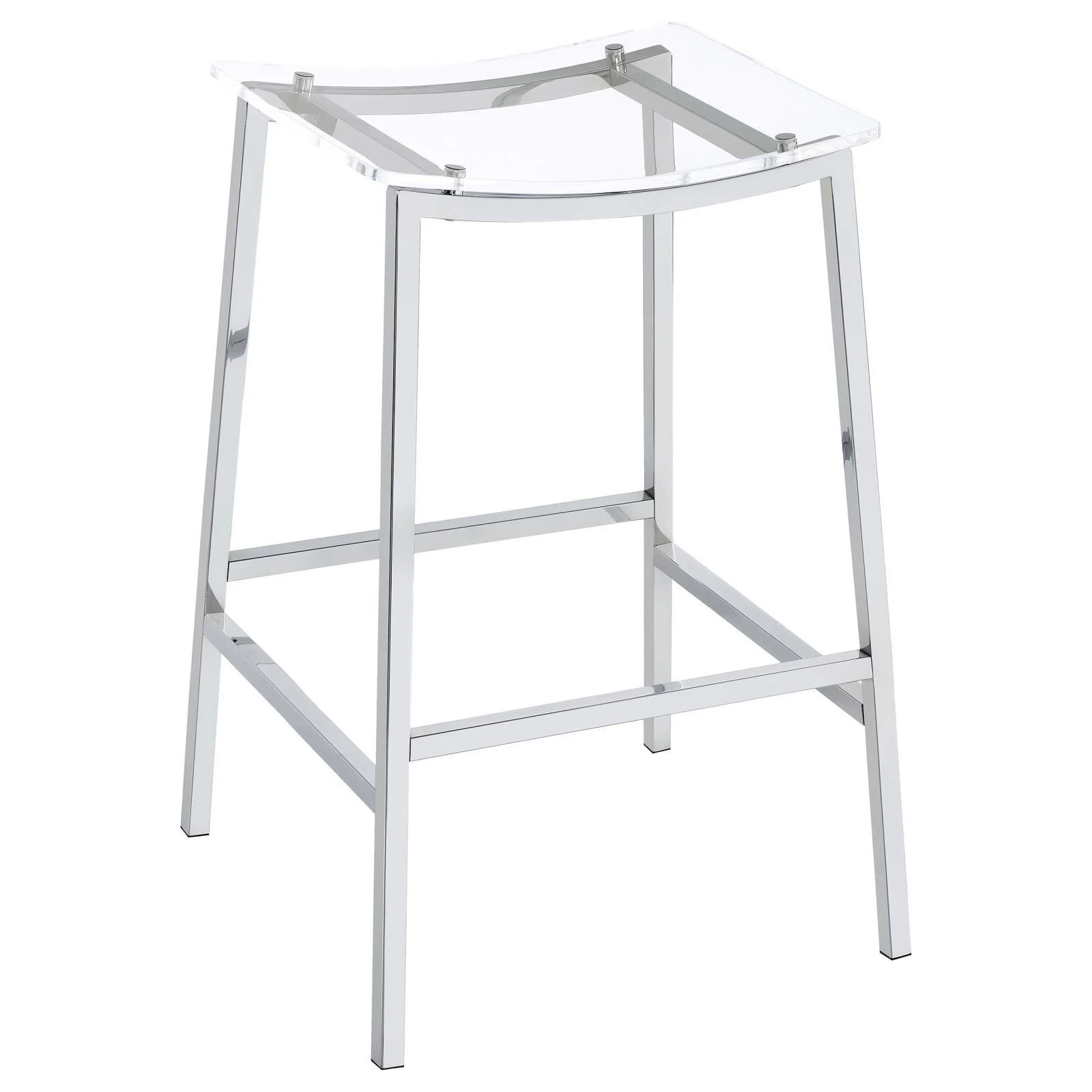 Jovani Acrylic Backless Bar Stools Clear Chrome (Set of 2) - Image 3