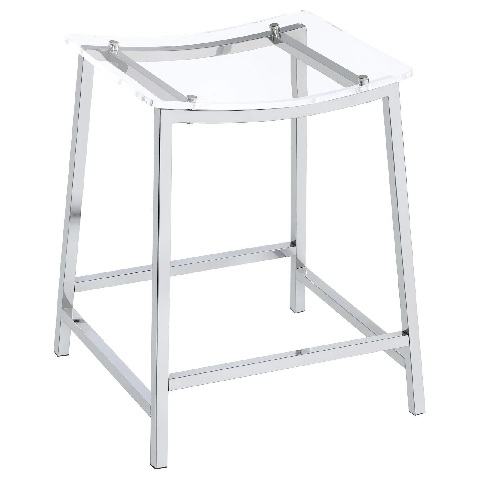Jovani Acrylic Backless Counter Height Bar Stools Clear Chrome (Set of 2) - Image 3