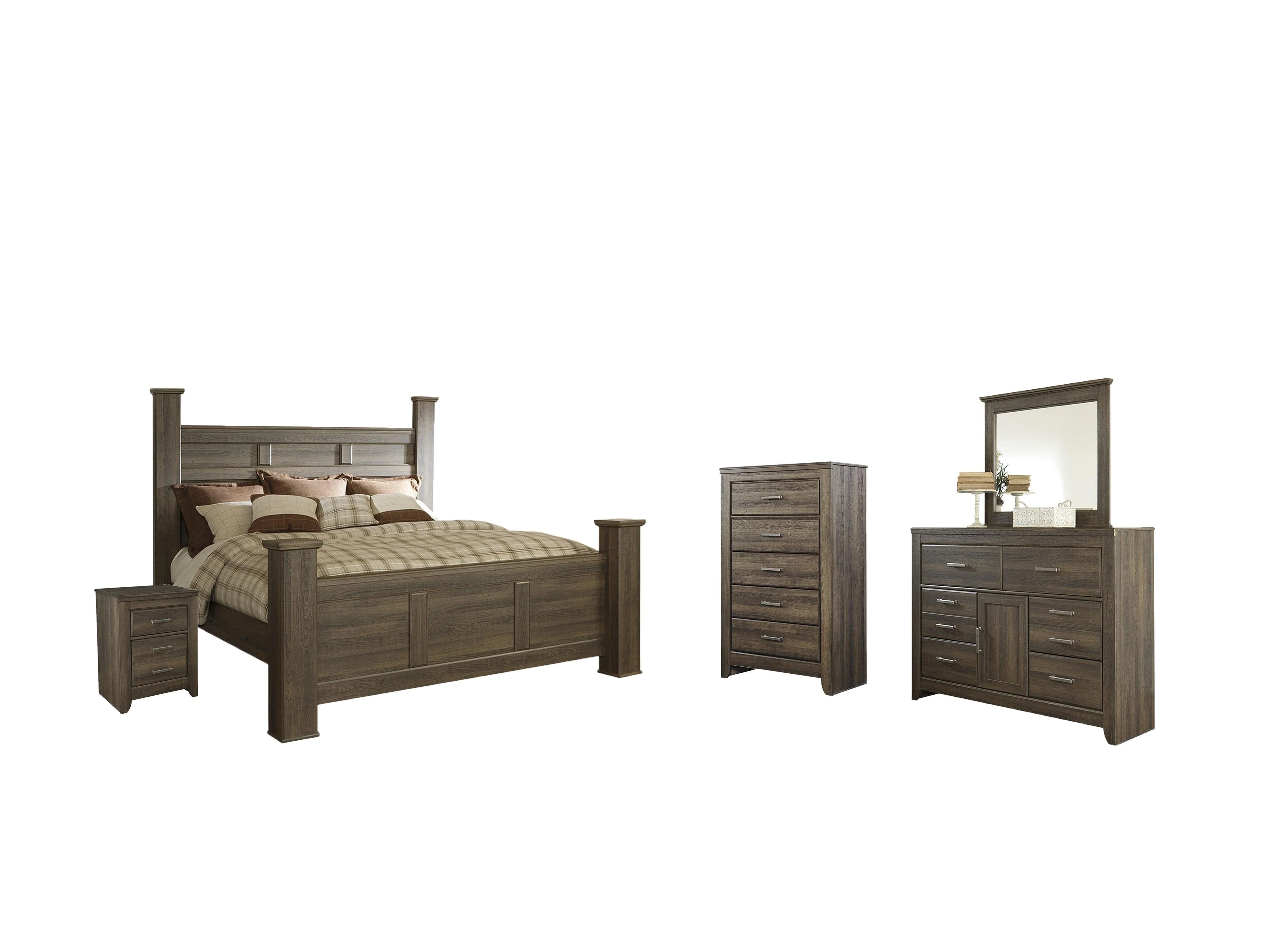 Juararo Dark Brown Poster Bedroom Set - Image 2