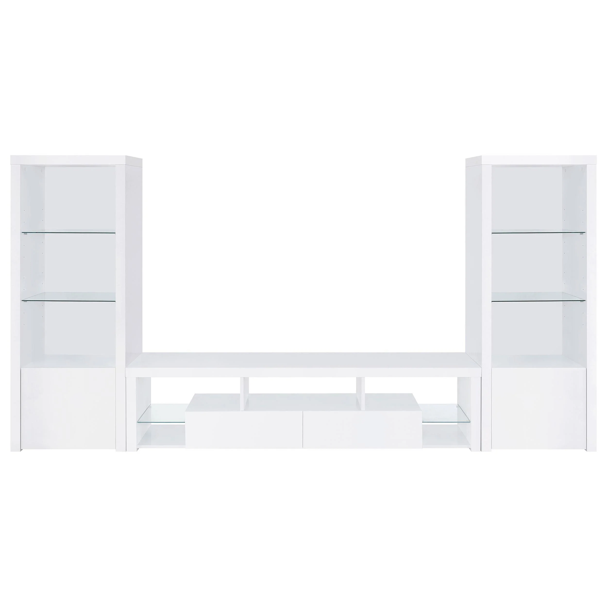 Jude 3-Piece 71" TV Entertainment Center White High Gloss - Image 2