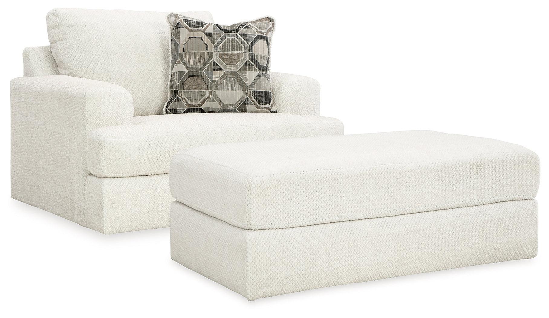Karinne Linen Chair And Ottoman - Image 2