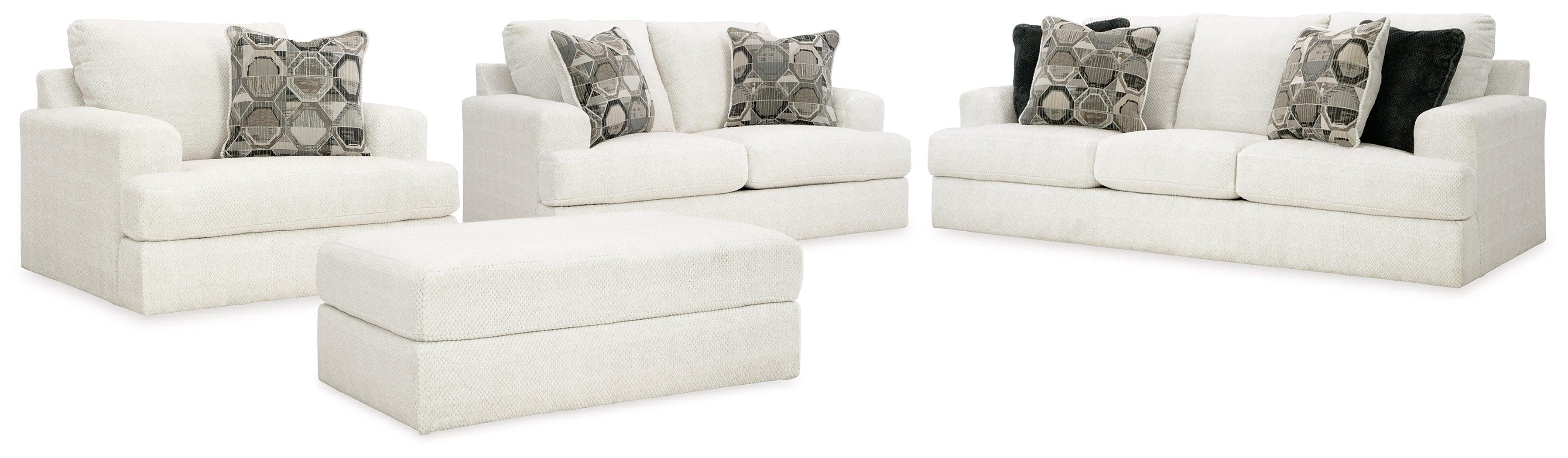 Karinne Linen Sofa Loveseat Chair And Ottoman - Image 2