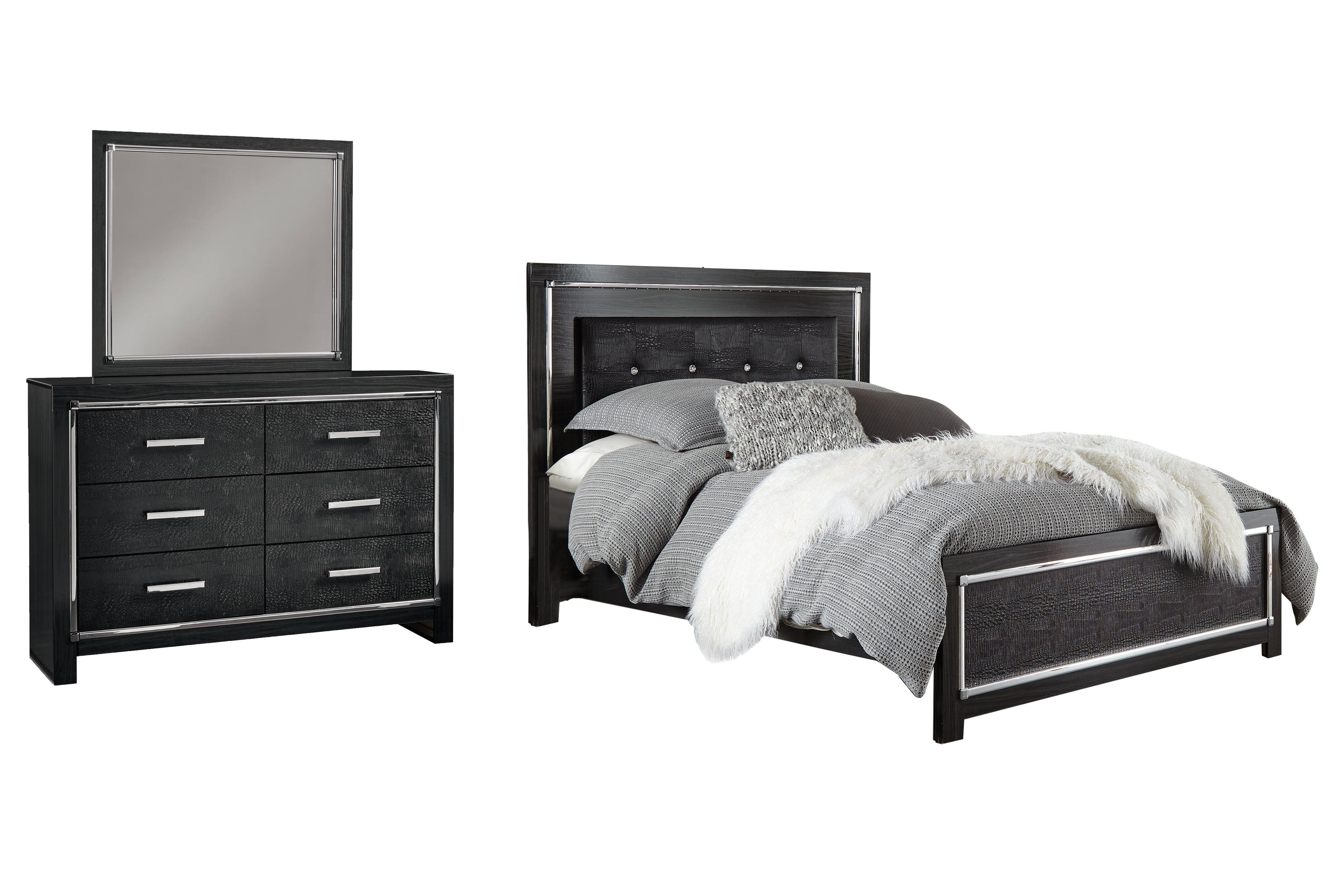 Kaydell Black Upholstered Panel Bedroom Set - Image 2