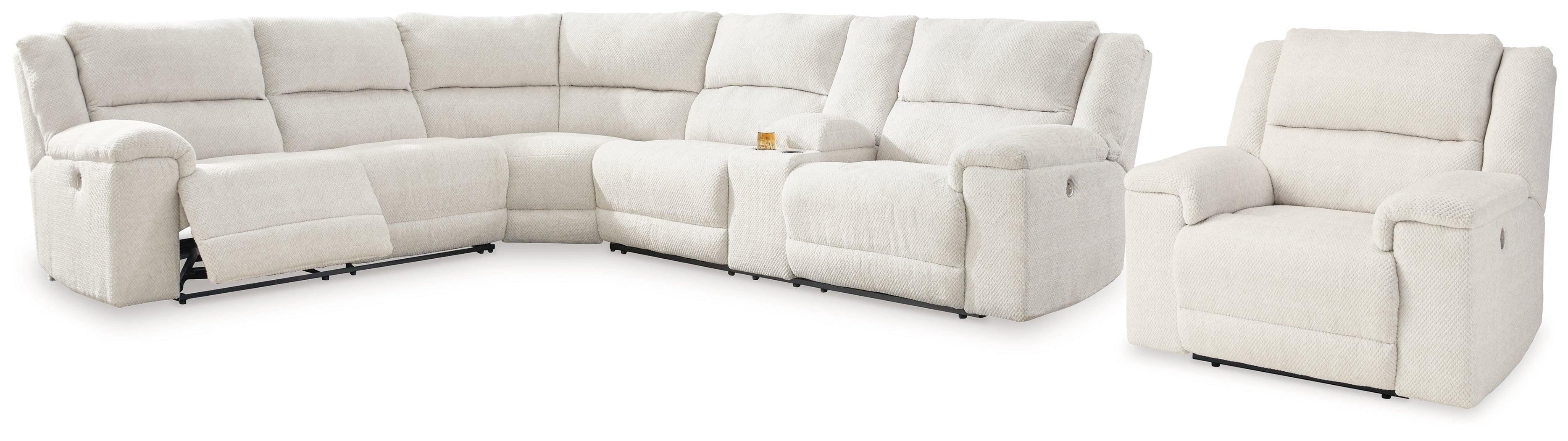 Keensburg Linen 3-Piece Sectional With Recliner - Image 2