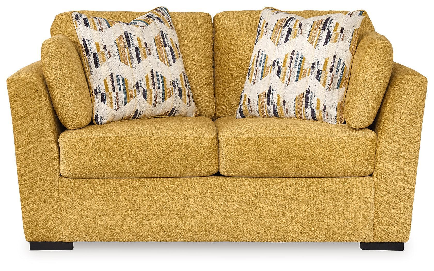 Keerwick Sunflower Chenille Loveseat - Image 3