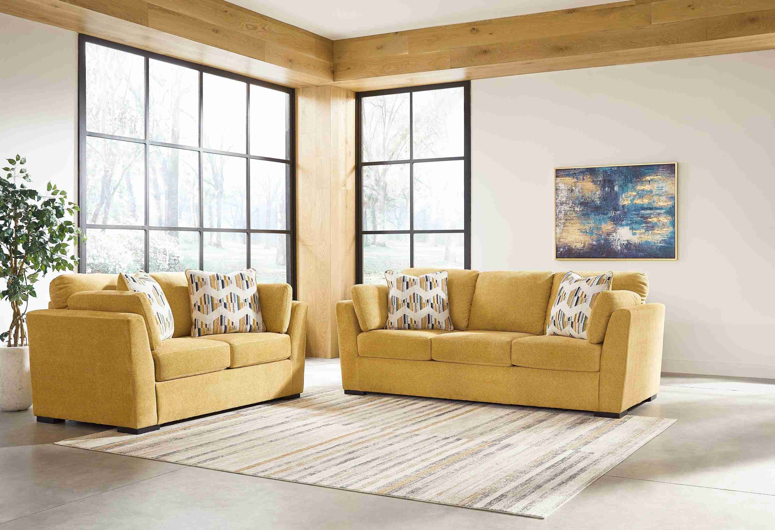 Keerwick Sunflower Sofa And Loveseat - Image 2