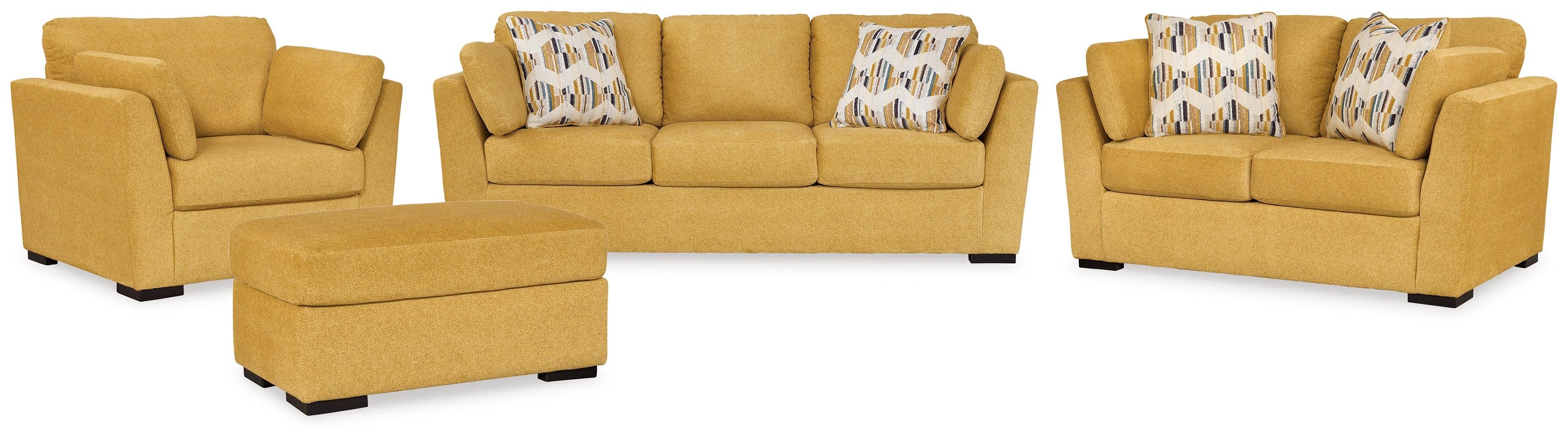 Keerwick Sunflower Sofa Loveseat Chair And Ottoman - Image 2