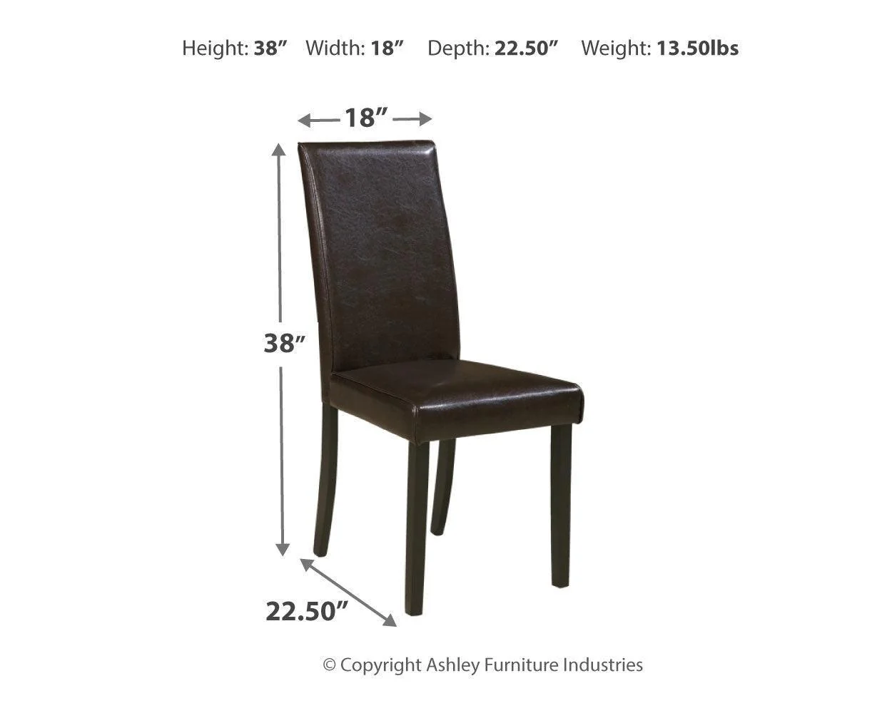 Kimonte Dark Brown 2-Piece Dining Room Chair - Image 3