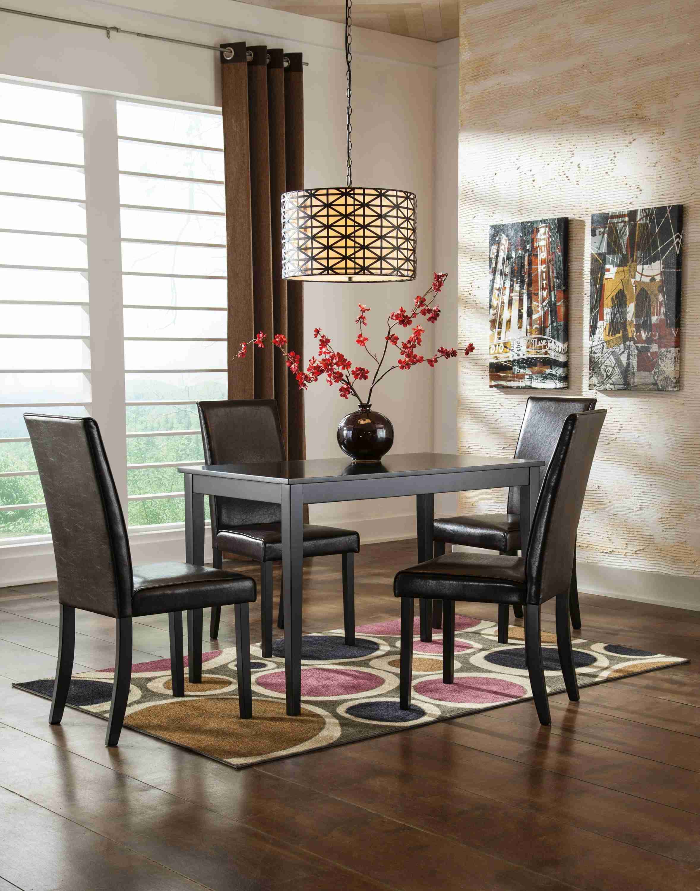 Kimonte Dark Brown Dining Table And 4 Chairs - Image 2