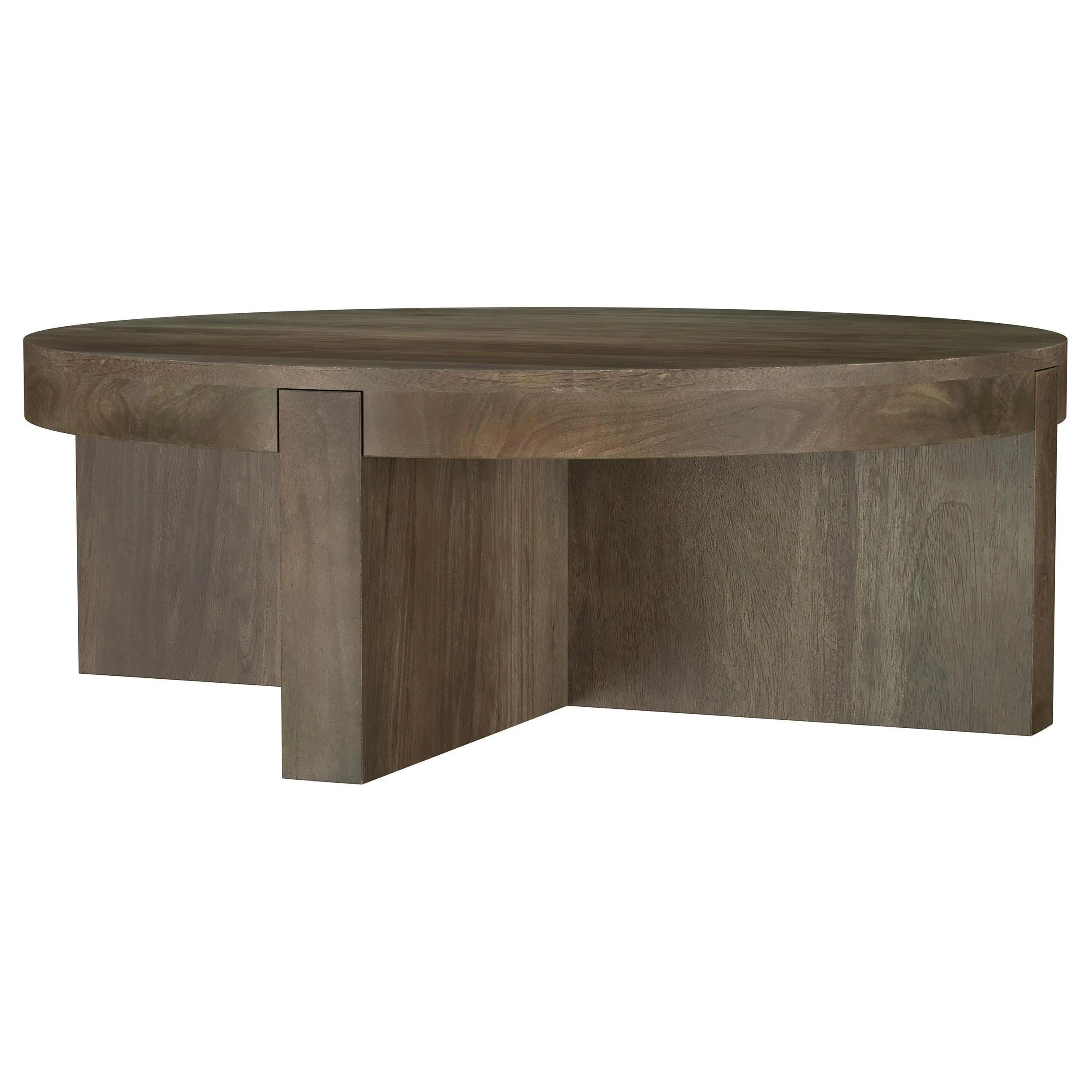Kinkaid Round Solid Mango Wood Coffee Table Brown - Image 2