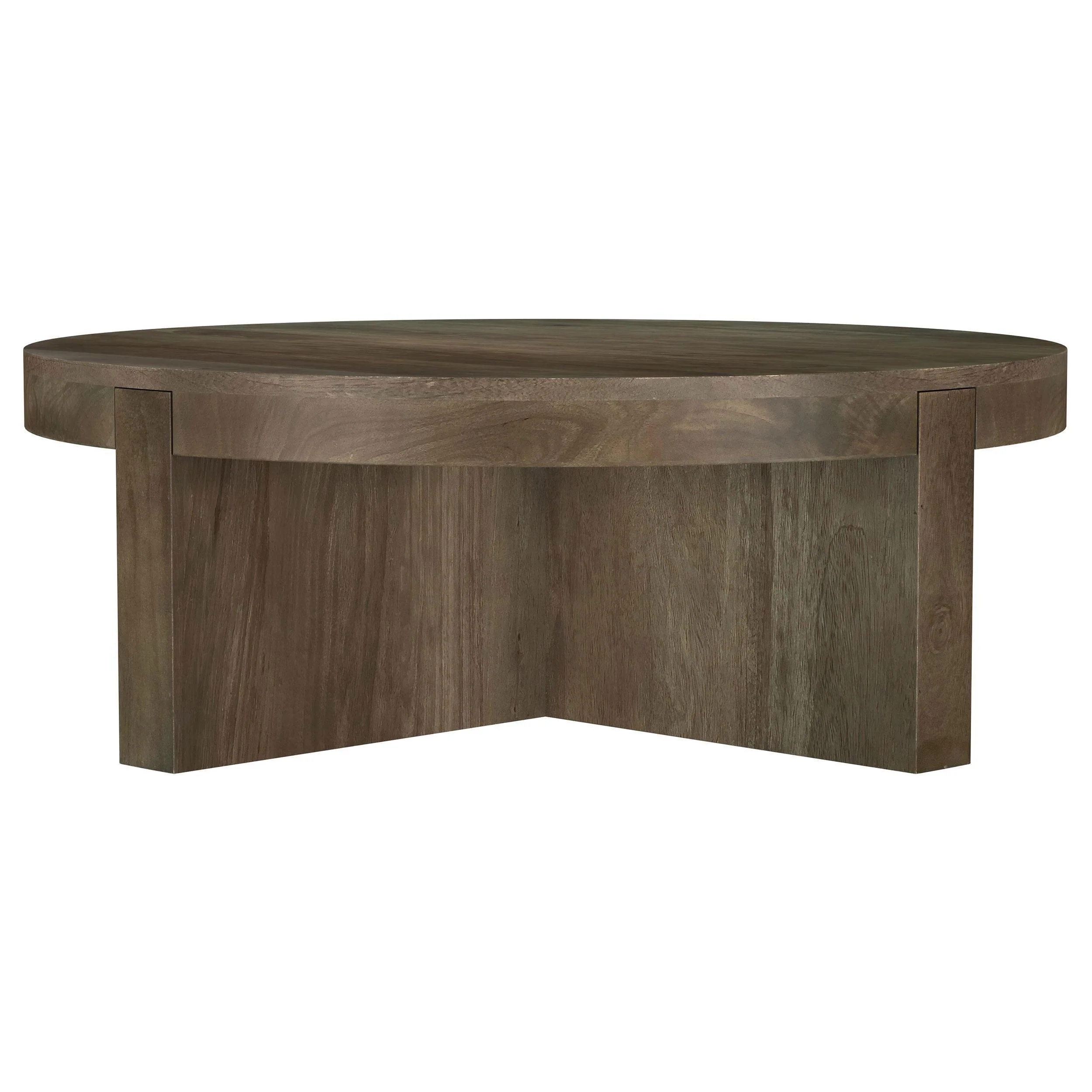 Kinkaid Round Solid Mango Wood Coffee Table Brown - Image 3