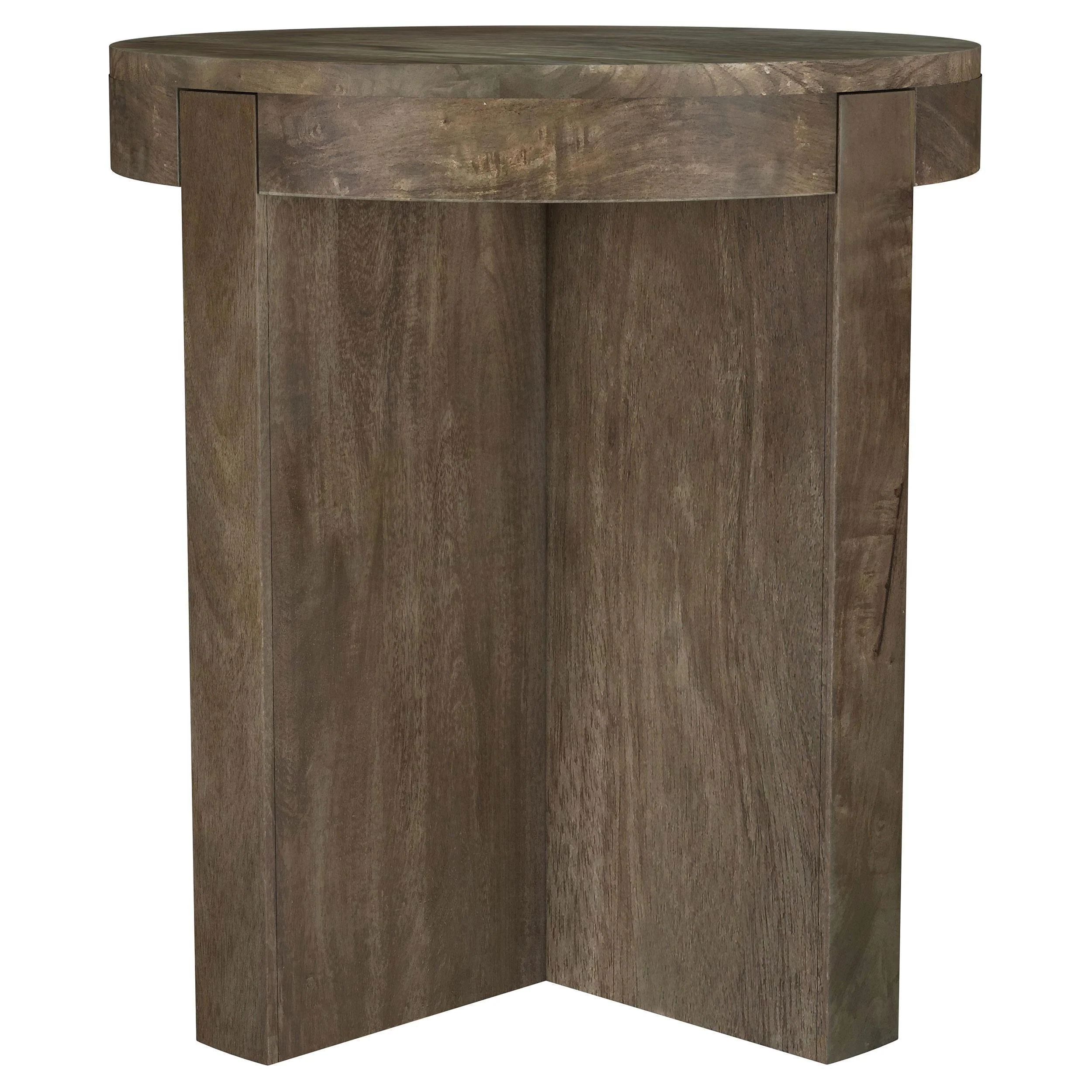 Kinkaid Round Solid Mango Wood End Table Brown - Image 3