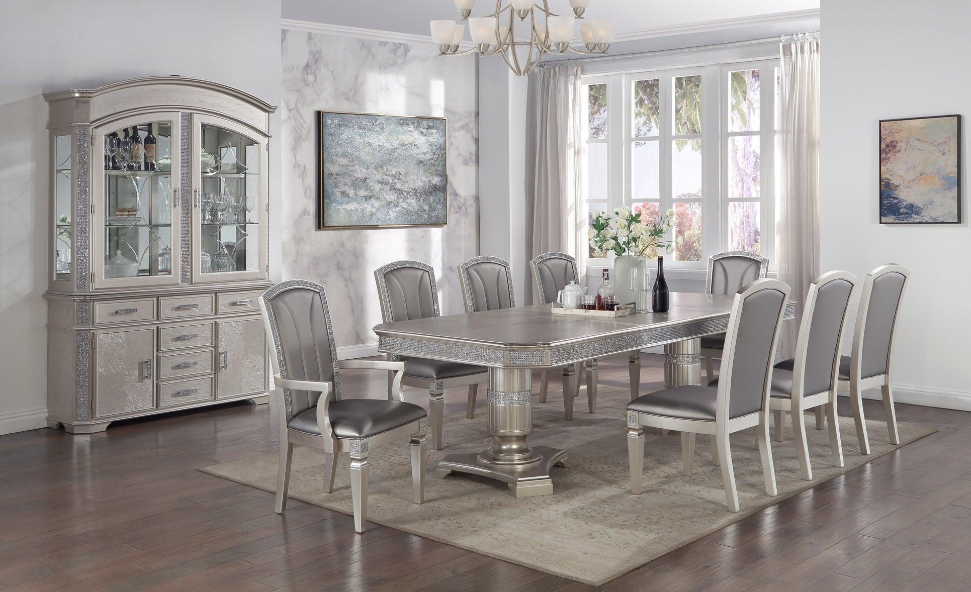 Klina Pedestal Gray Pedestal Leg Dining Room Set - Image 2