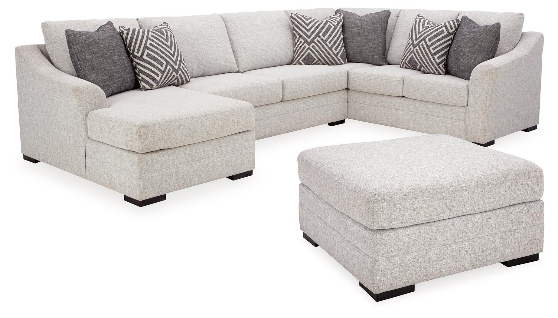 Koralynn Stone 3-Piece Sectional With Ottoman - Image 2