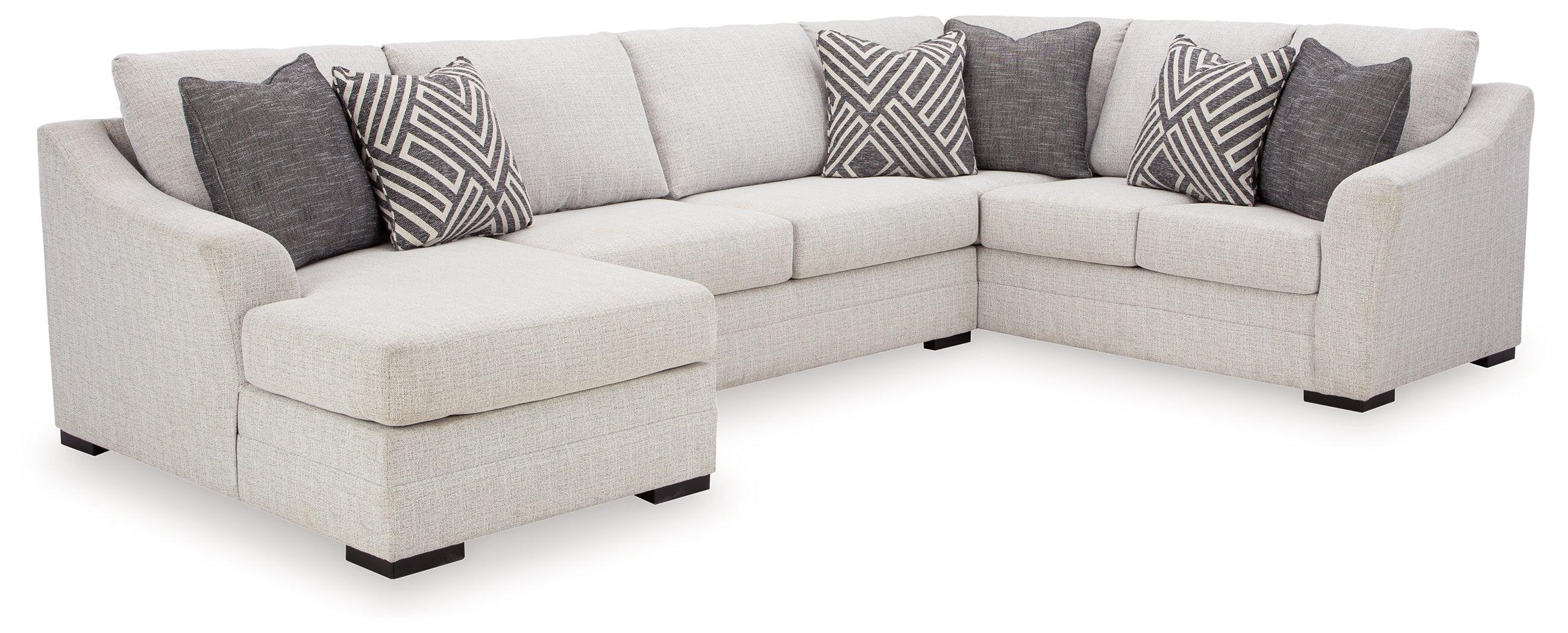 Koralynn Stone 3-Piece Sectional With Ottoman - Image 3