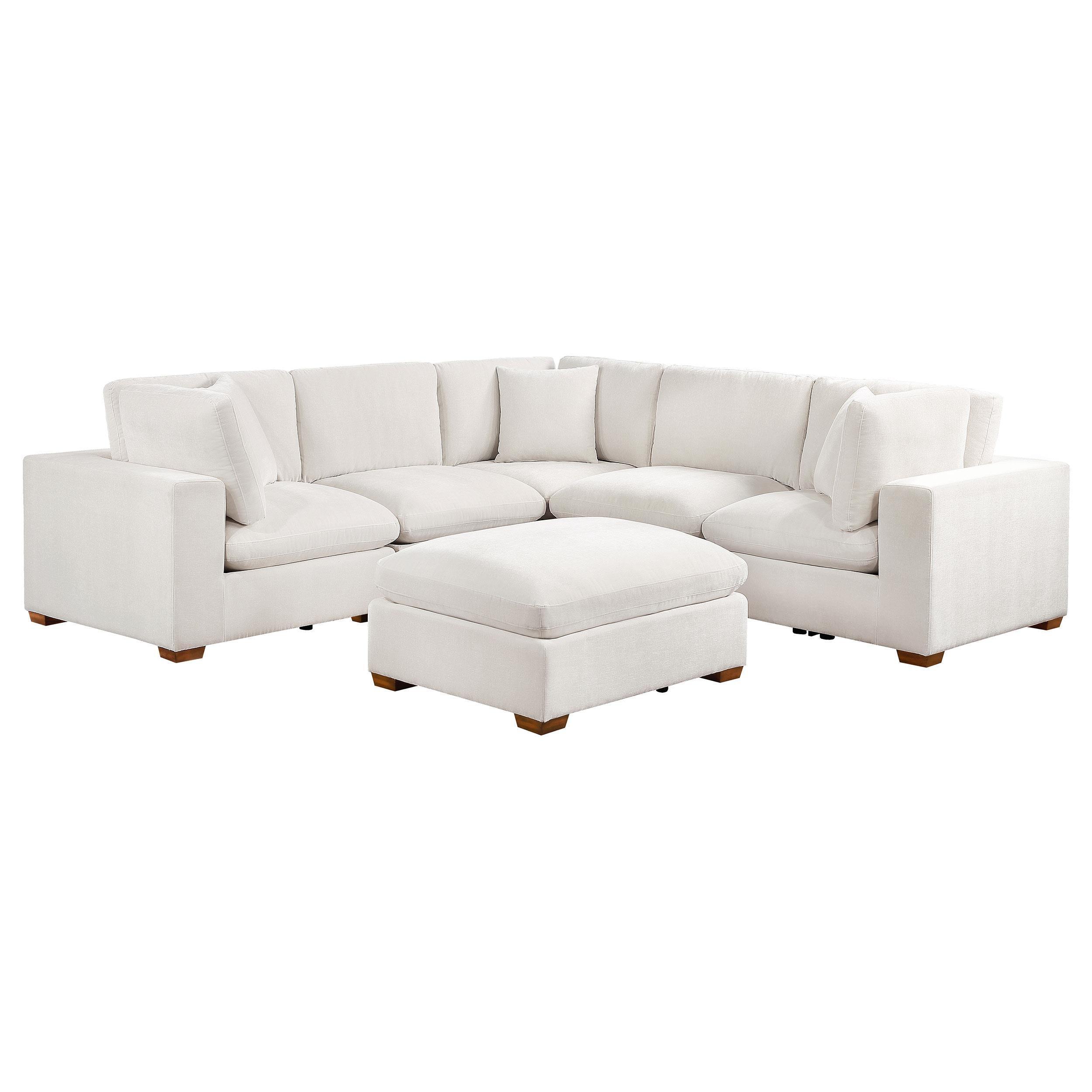 Lakeview 6-Piece Upholstered Modular Sectional Sofa Ivory - Image 2