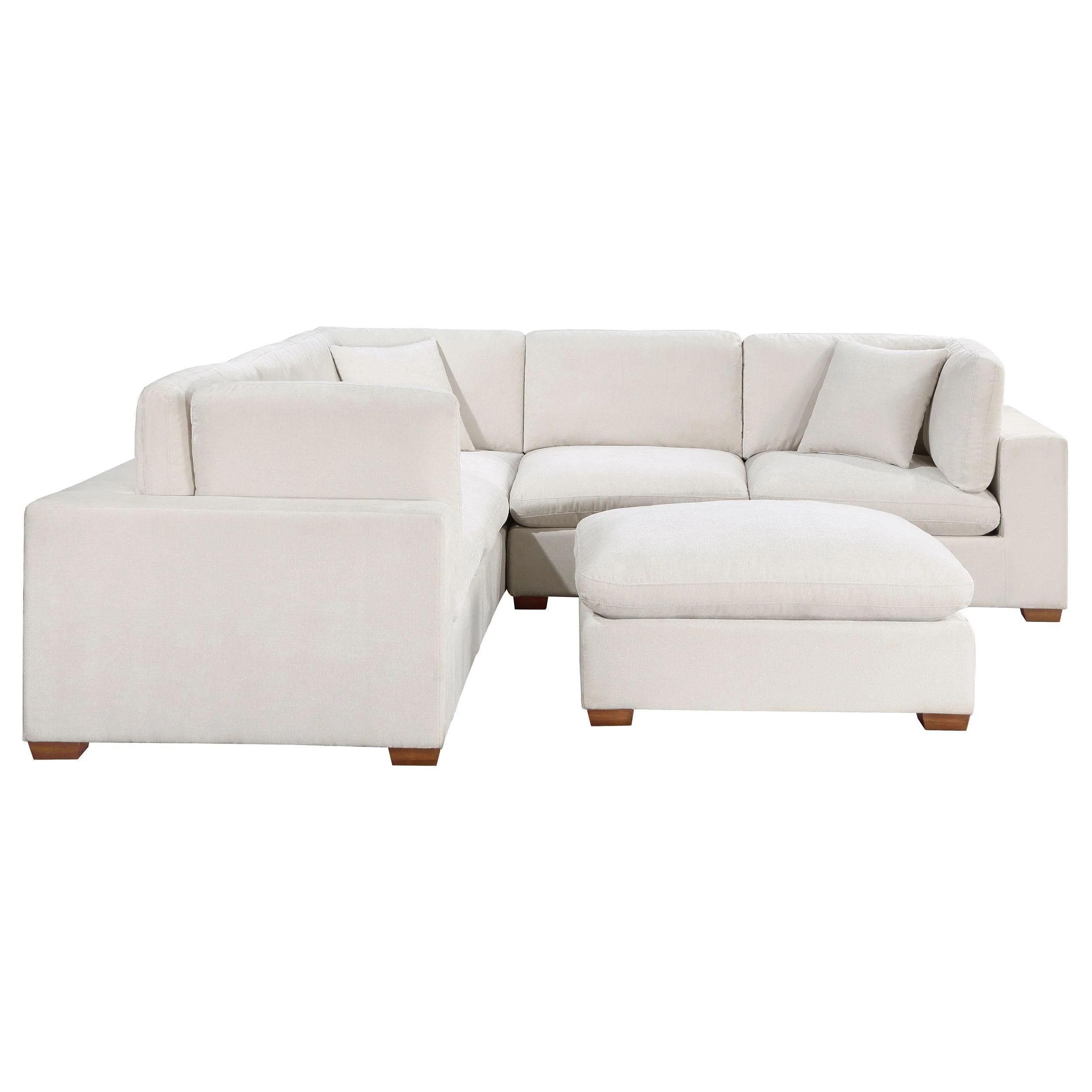 Lakeview 6-Piece Upholstered Modular Sectional Sofa Ivory - Image 3