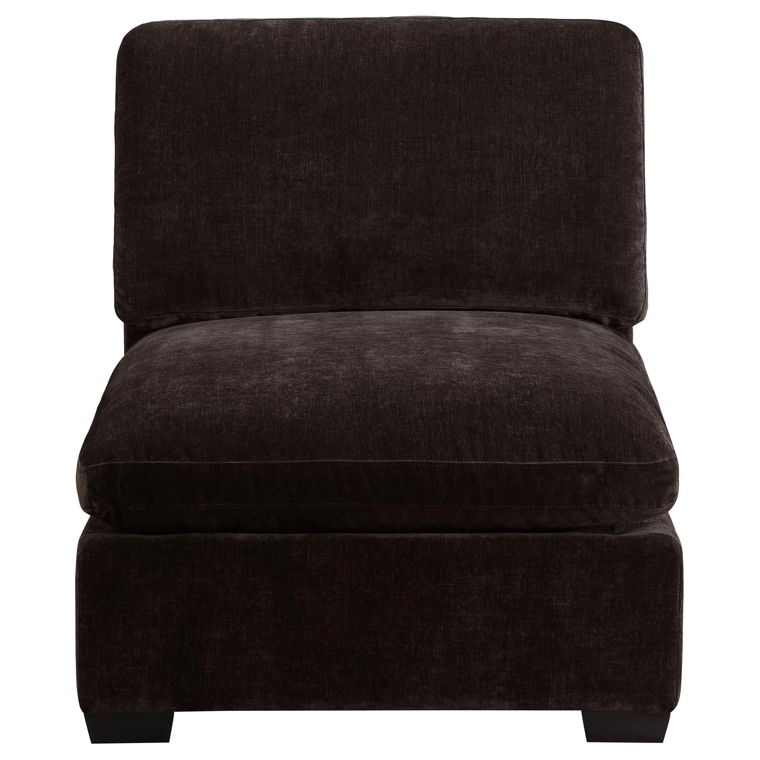 Lakeview Upholstered Armless Chair Dark Chocolate - Image 2
