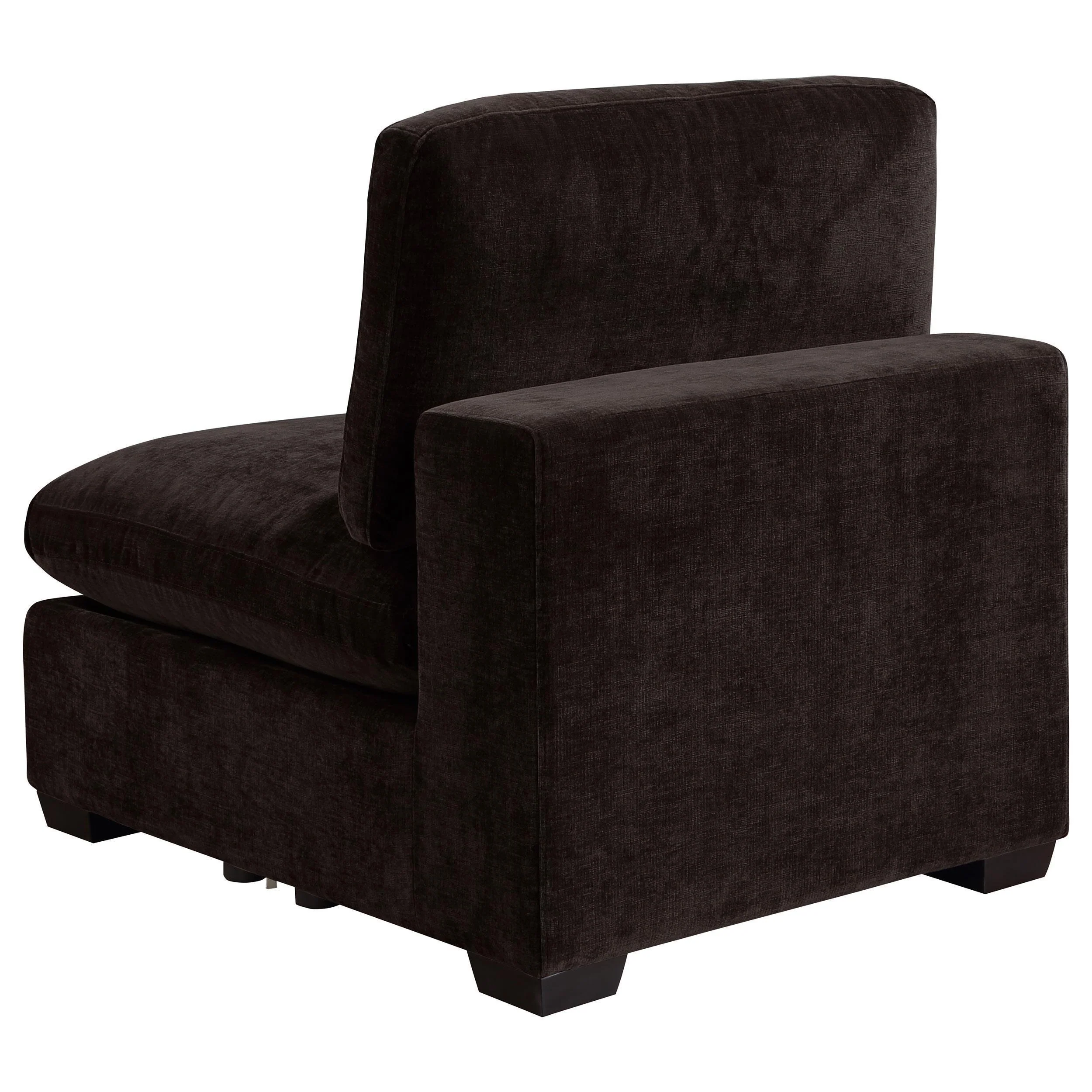 Lakeview Upholstered Armless Chair Dark Chocolate - Image 3