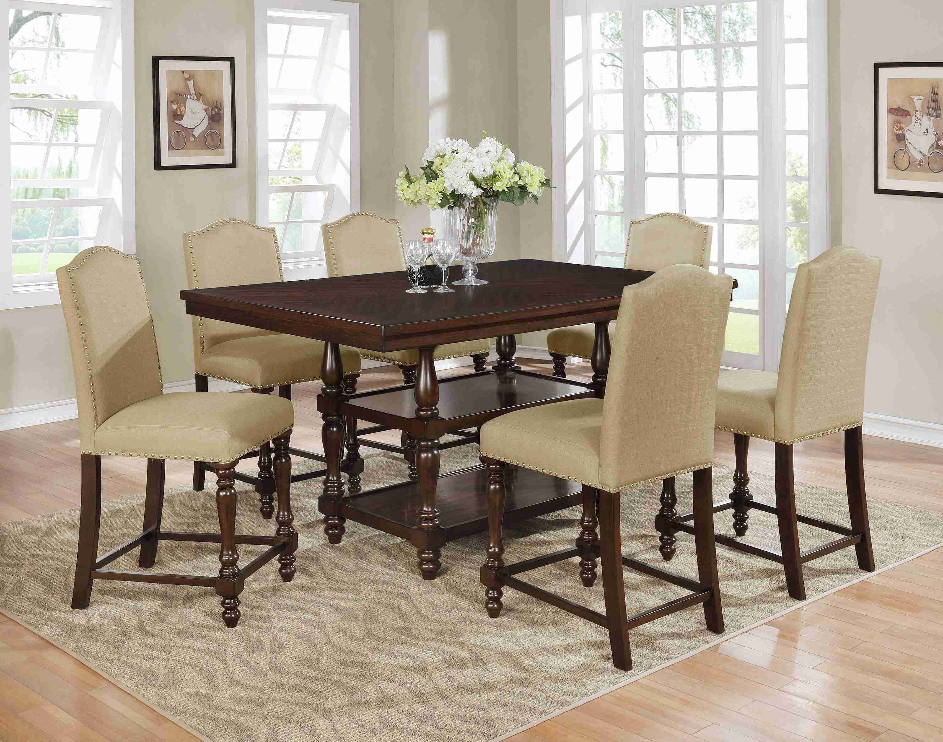 Langley Espresso Rectangular Counter Extendable Height Set - Image 2