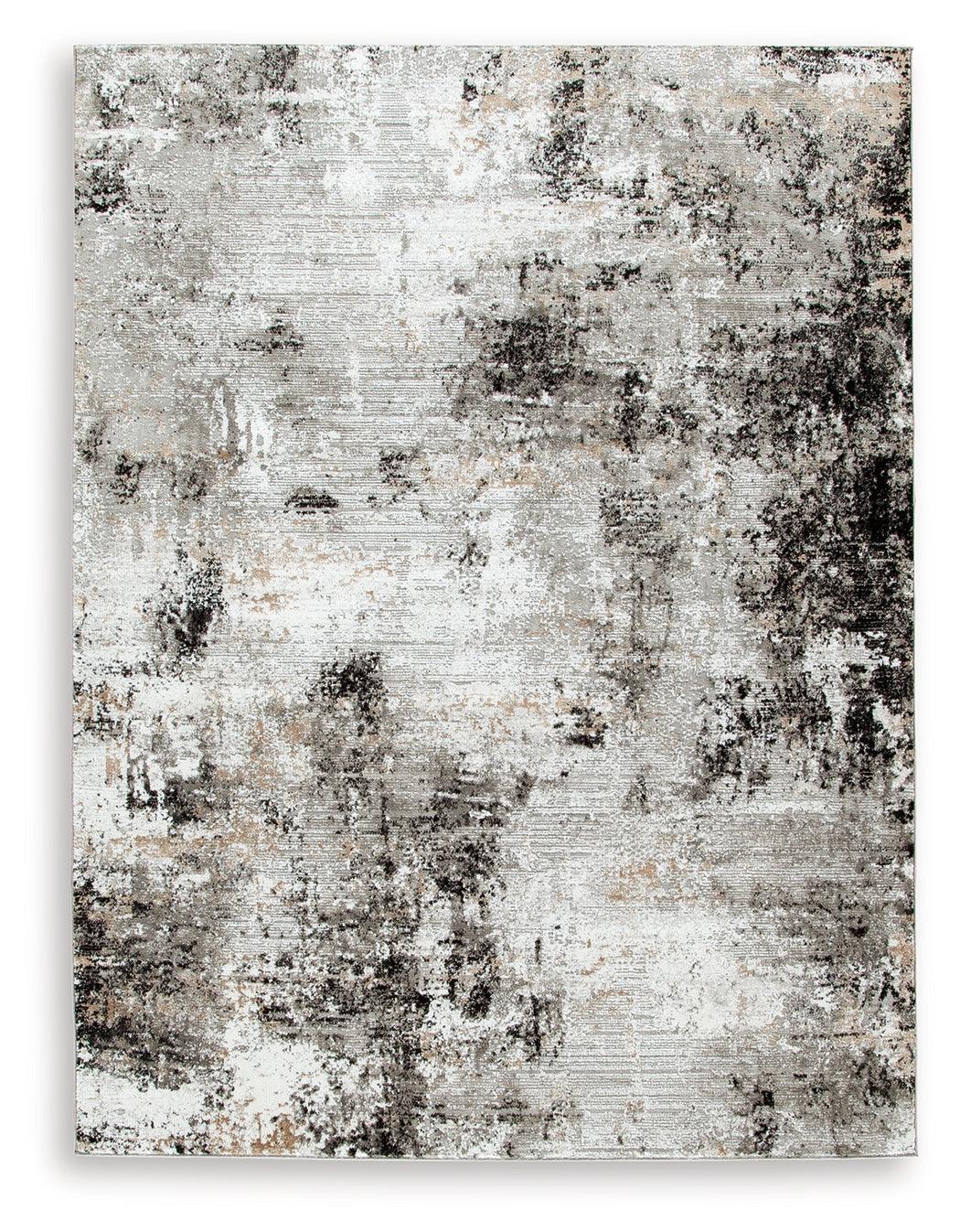 Langwell Black Gray White Large Rug - Image 2