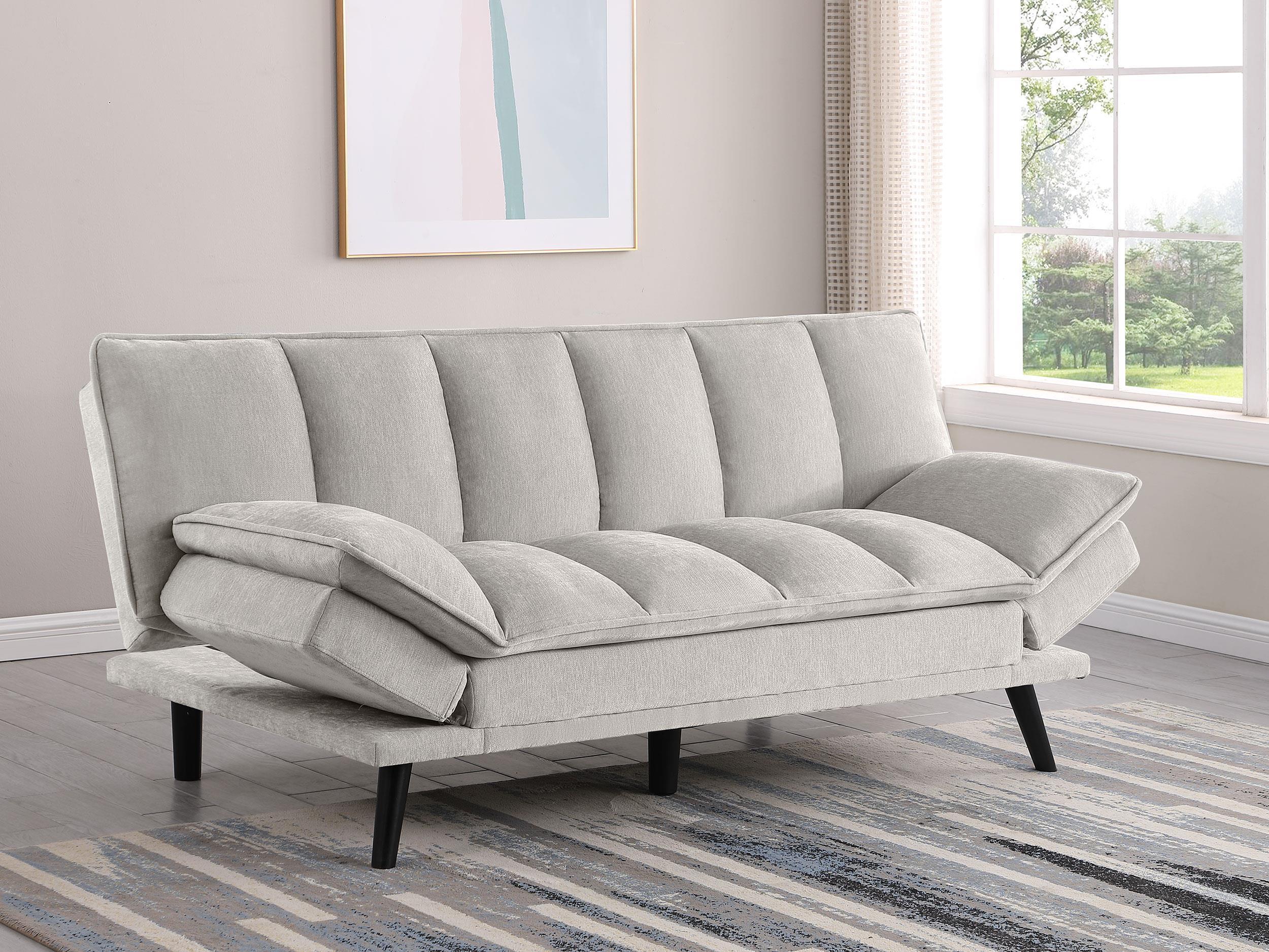 Laredo Upholstered Tufted Convertible Sofa Bed Light Grey - Image 2