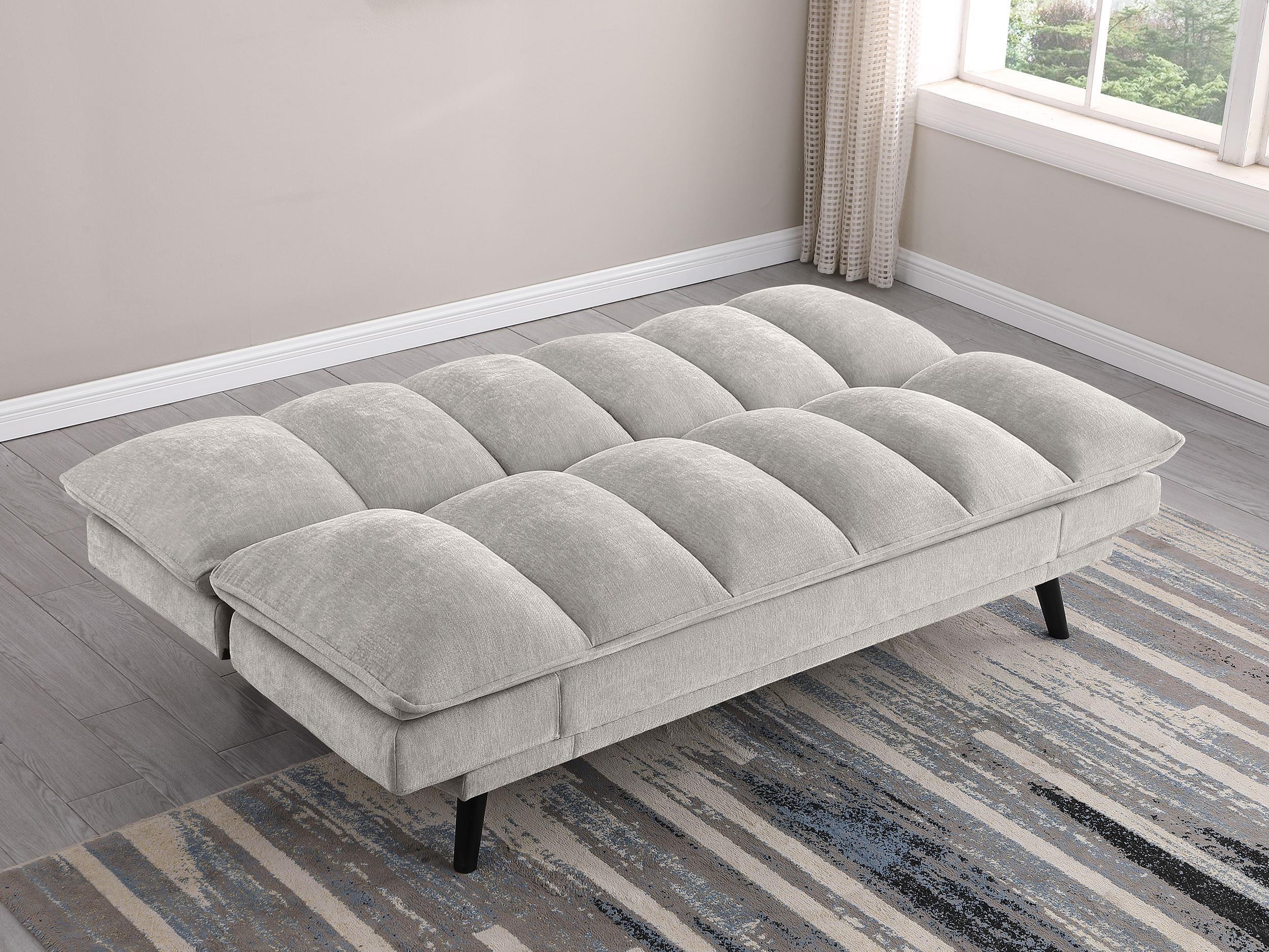 Laredo Upholstered Tufted Convertible Sofa Bed Light Grey - Image 3