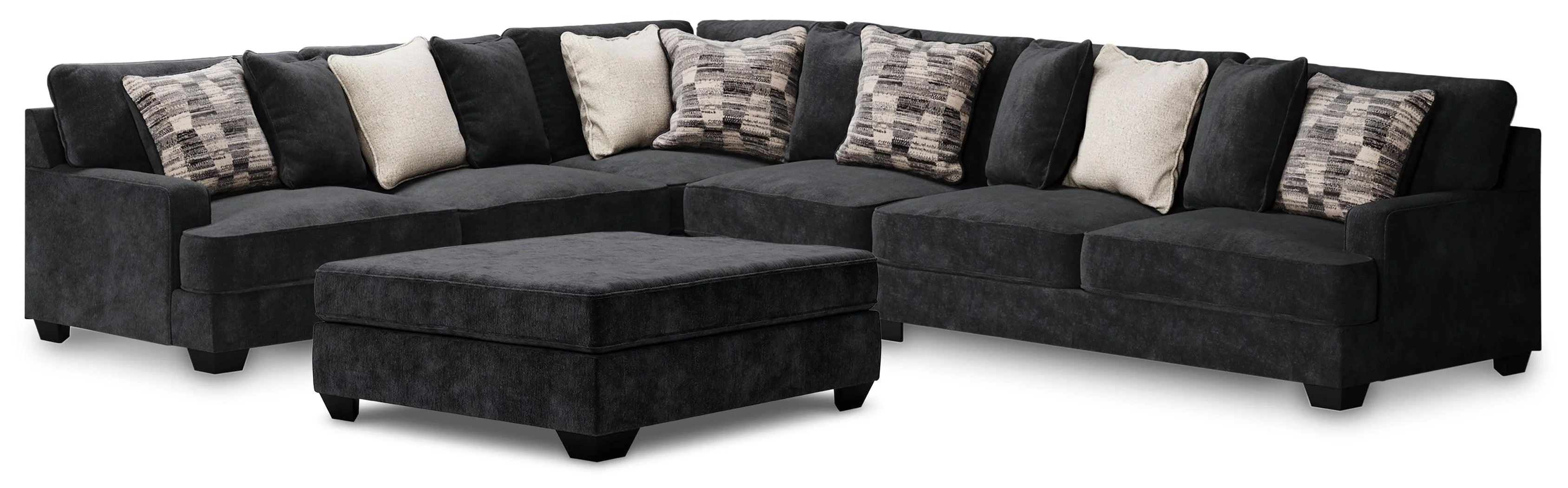 Lavernett Charcoal 4-Piece Sectional With Ottoman - Image 2