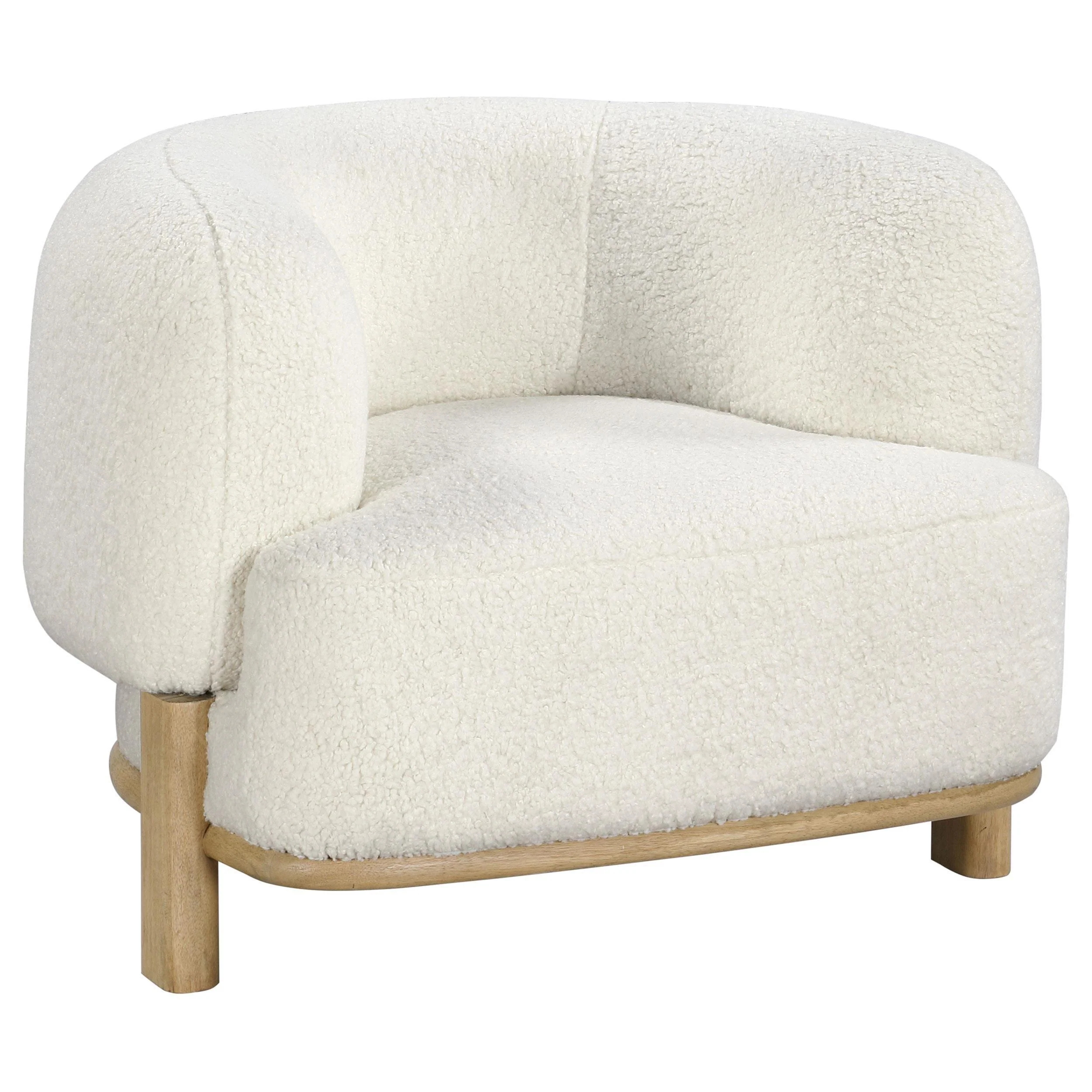 Lawler Upholstered Barrel Back Accent Chair Ivory - Image 2