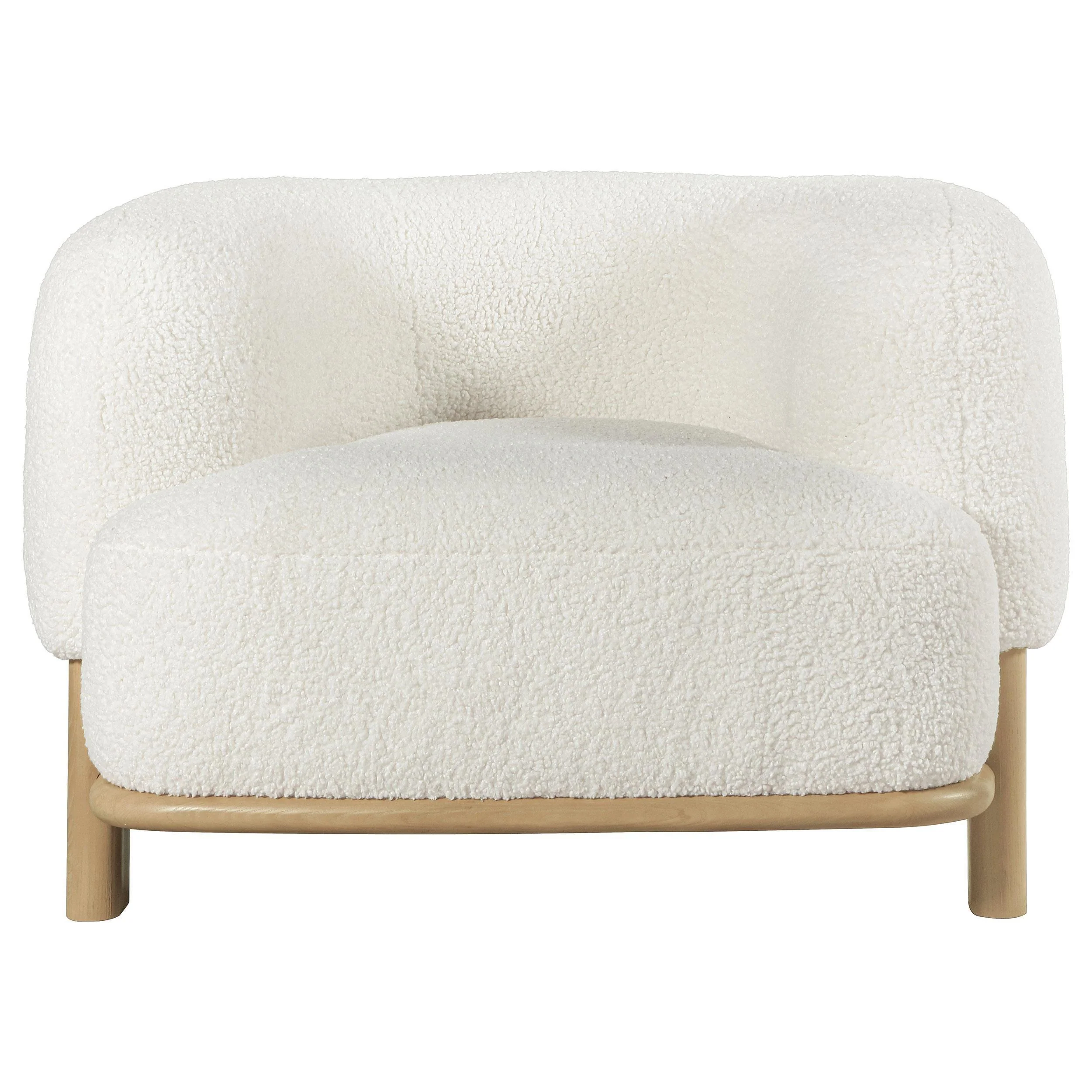 Lawler Upholstered Barrel Back Accent Chair Ivory - Image 3