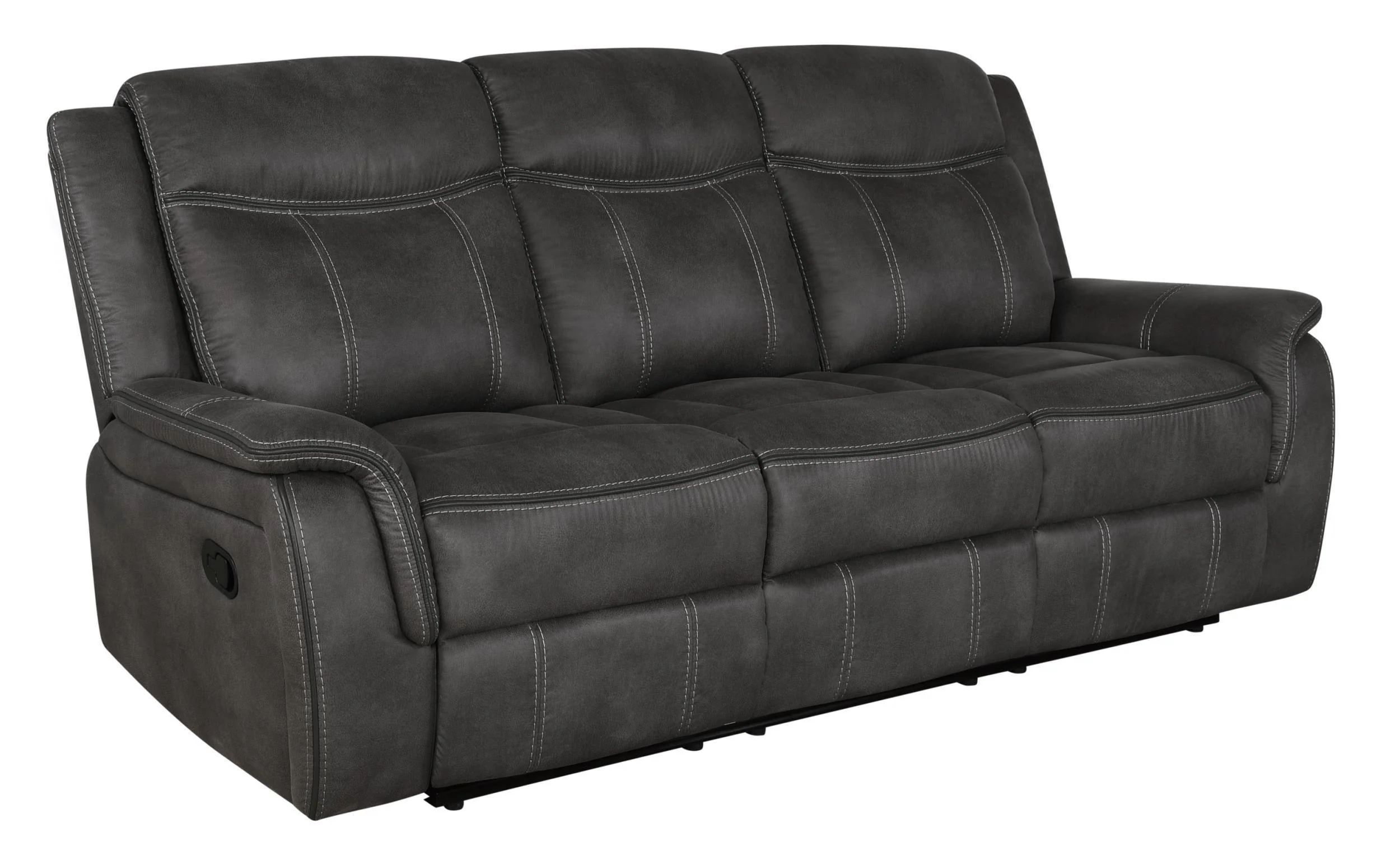 Lawrence 2-Piece Upholstered Reclining Sofa Set Charcoal - Image 3