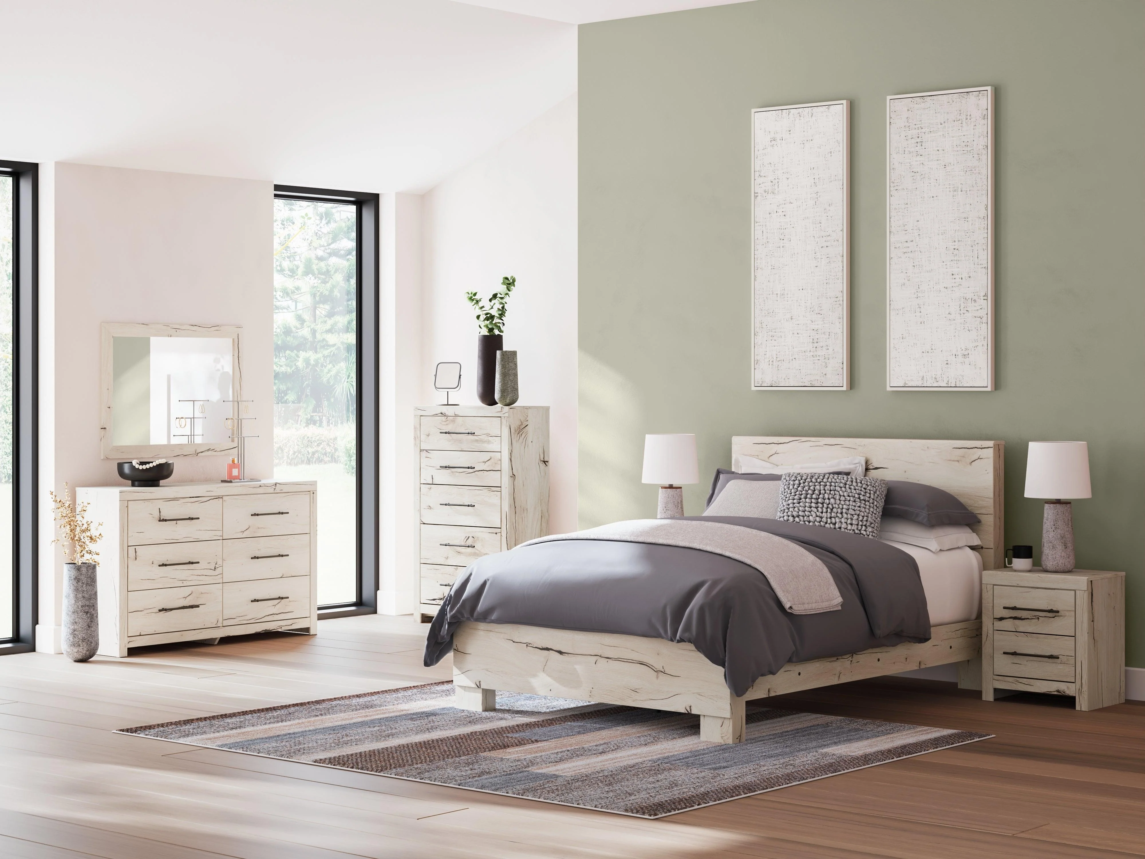 Lawroy Light Natural Queen Panel Bed - Image 2