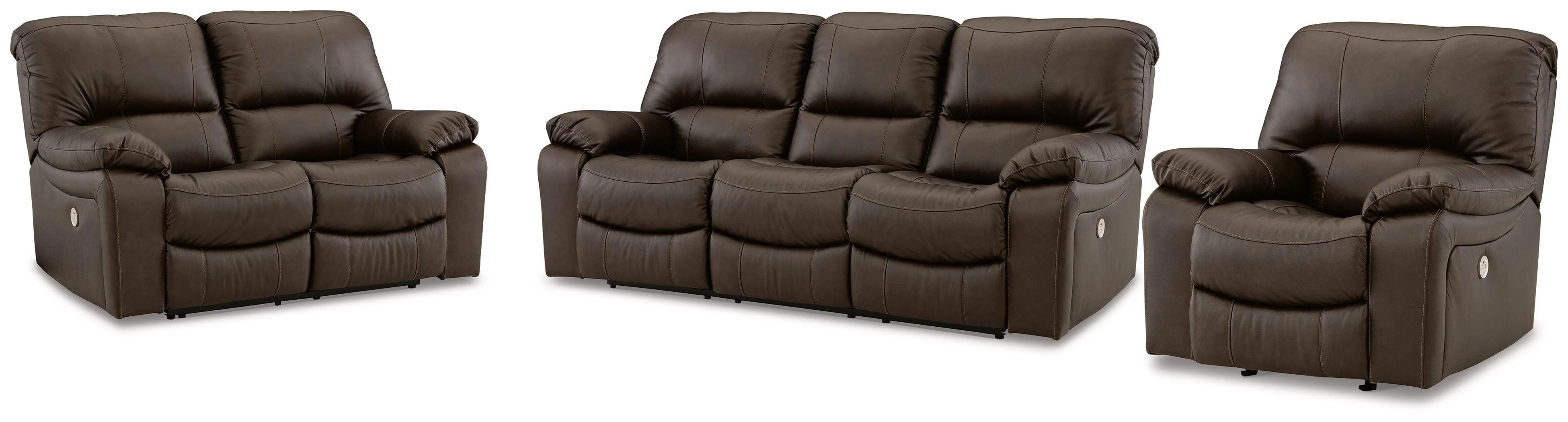 Leesworth Dark Brown Sofa Loveseat And Recliner - Image 2