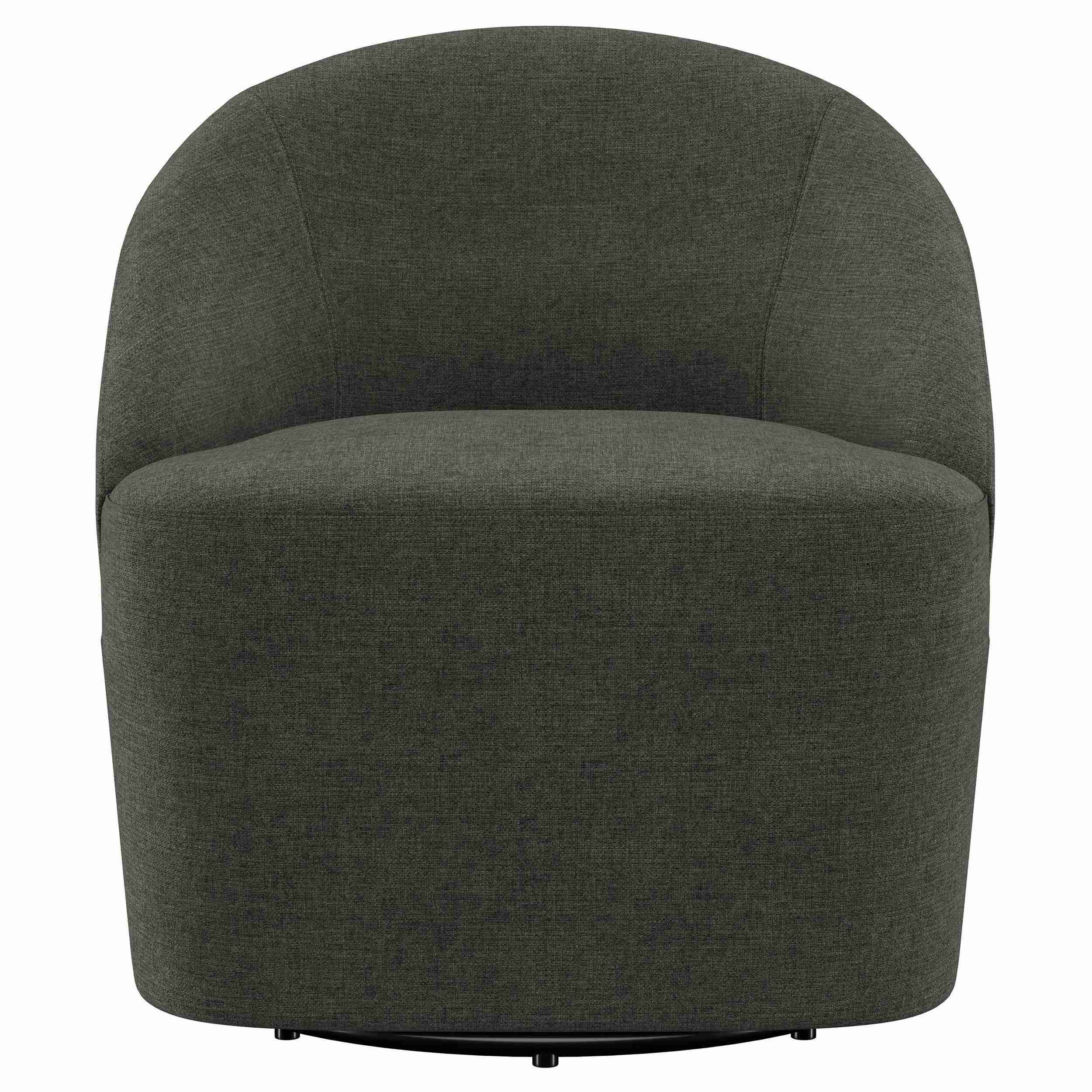 Leon Bed Upholstered Barrel Accent Swivel Chair Hunter Green - Image 3