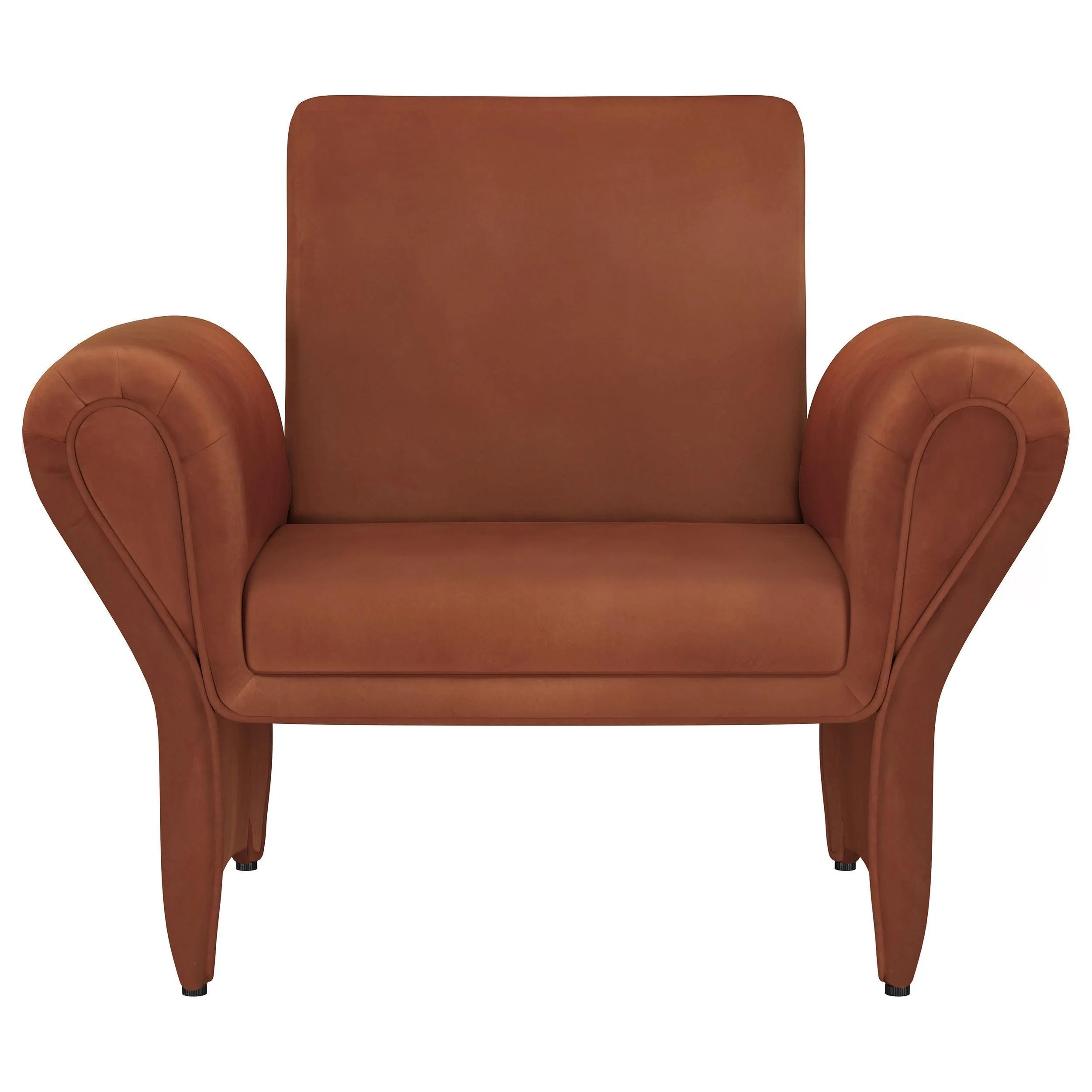 Liana Upholstered Roll Arm Accent Armchair Rust Orange - Image 3