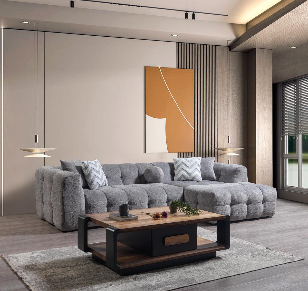 Lili Gray Boucle Raf Sectional - Image 1