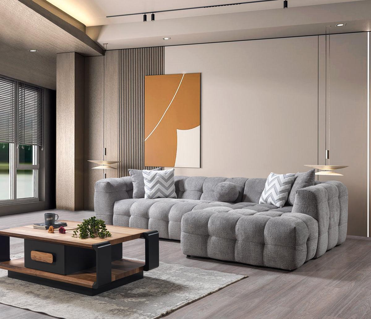 Lili Gray Boucle Raf Sectional - Image 3