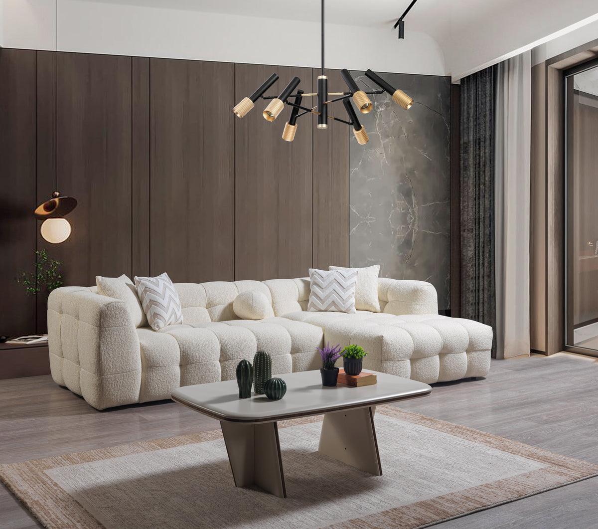 Lili Ivory Boucle Raf Sectional - Image 1