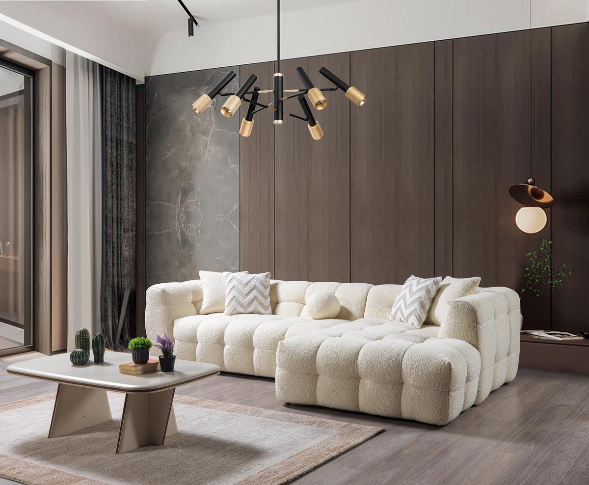 Lili Ivory Boucle Raf Sectional - Image 3